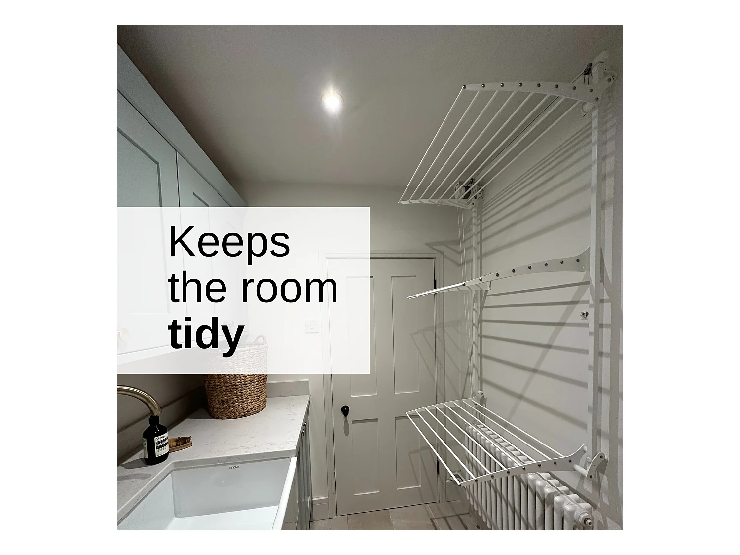 Étendoir mural 3 grilles pliable et réglable en hauteur – gris – 108x52x137 cm Tower