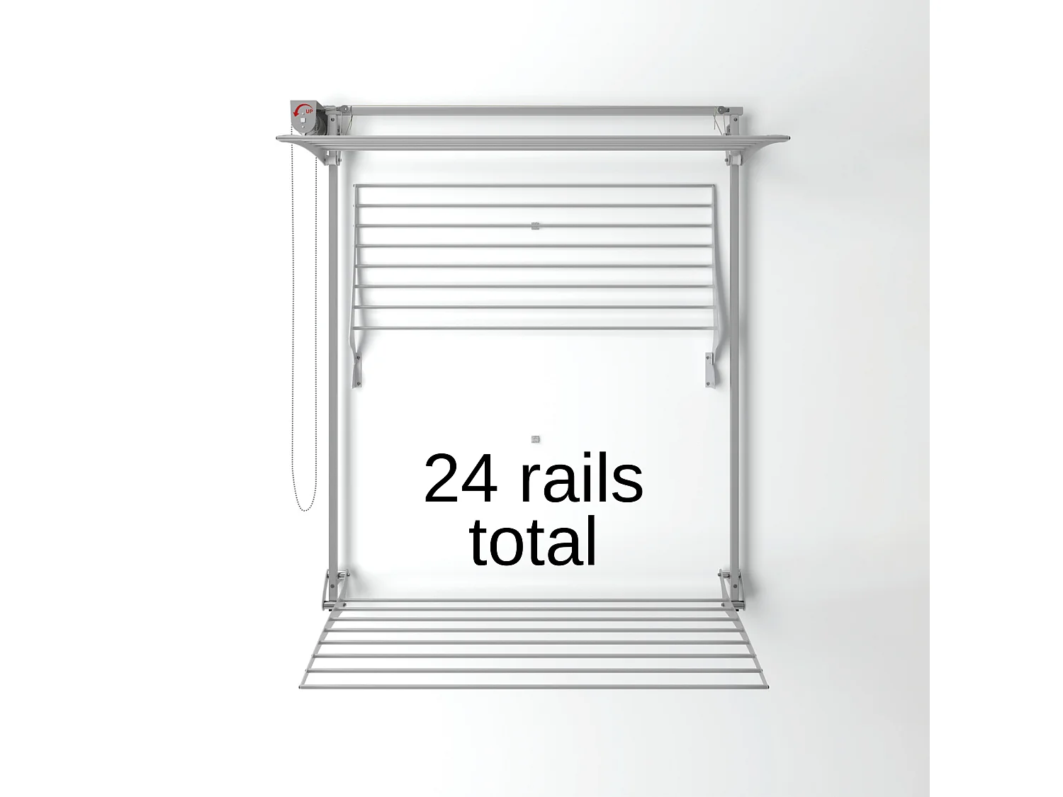 Étendoir mural 3 grilles pliable et réglable en hauteur – gris – 108x52x137 cm Tower