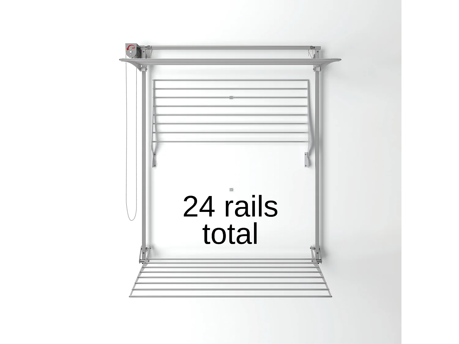 Étendoir mural 3 grilles pliable et réglable en hauteur – gris – 108x52x137 cm Tower