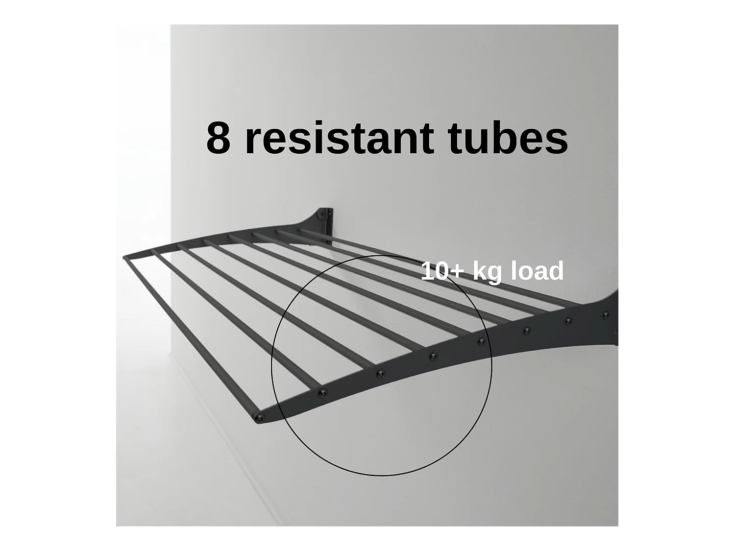 Étendoir à linge mural étendoir mural repliable – noir – 82x50x10 cm Fold Down 80