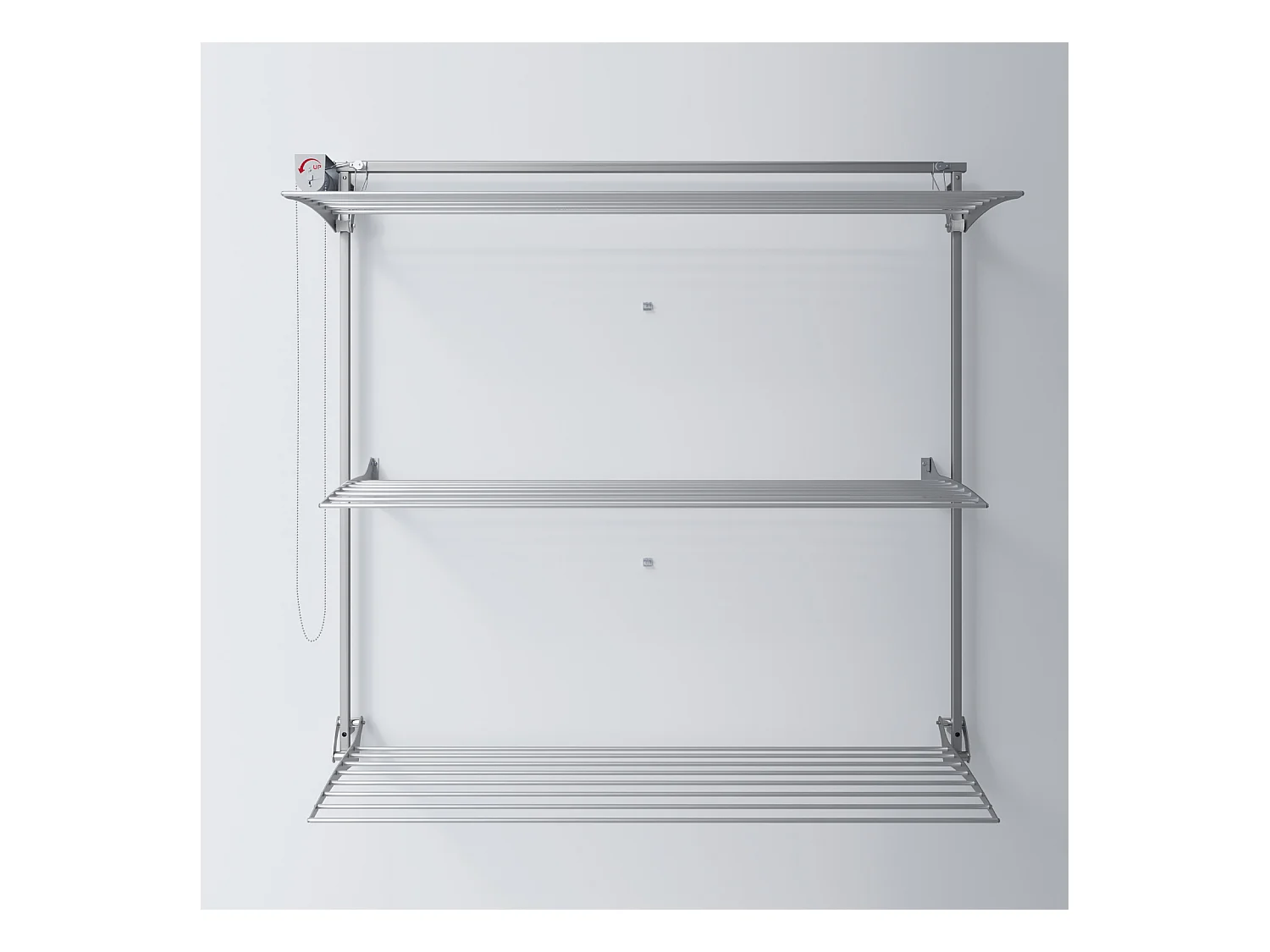 Étendoir mural 3 grilles pour intérieur et extérieur – gris – 152x52x137 cm Tower