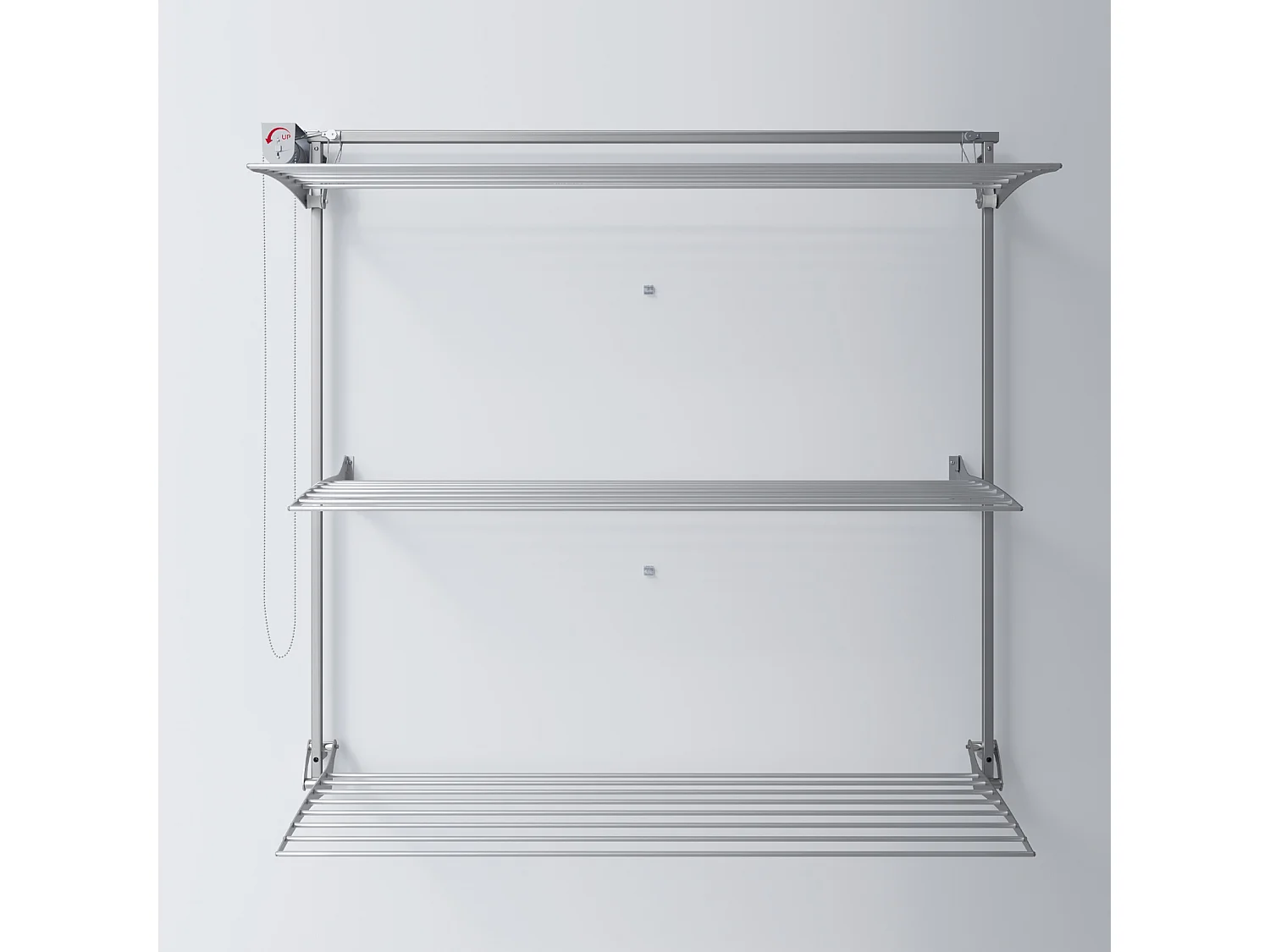 Étendoir mural 3 grilles pour intérieur et extérieur – gris – 152x52x137 cm Tower