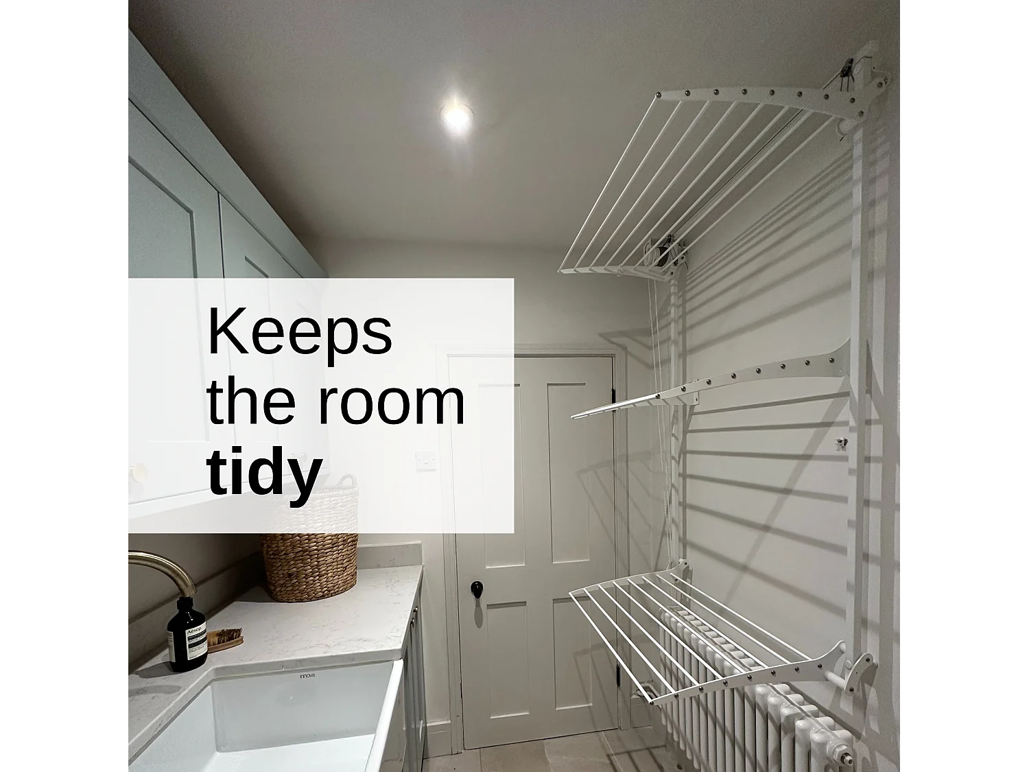 Étendoir mural 3 grilles pour intérieur et extérieur – gris – 152x52x137 cm Tower