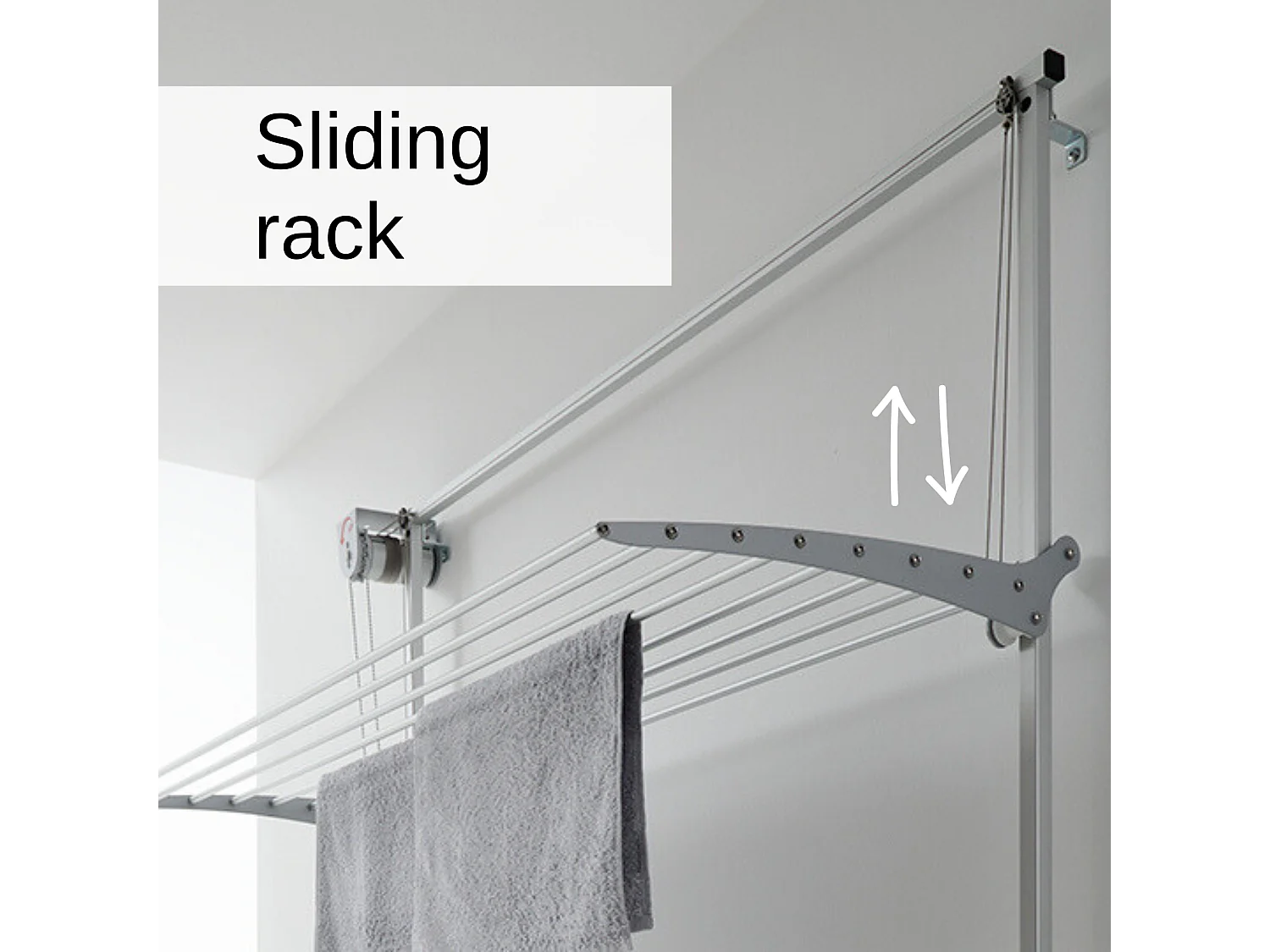 Étendoir mural 3 grilles pour intérieur et extérieur – gris – 152x52x137 cm Tower