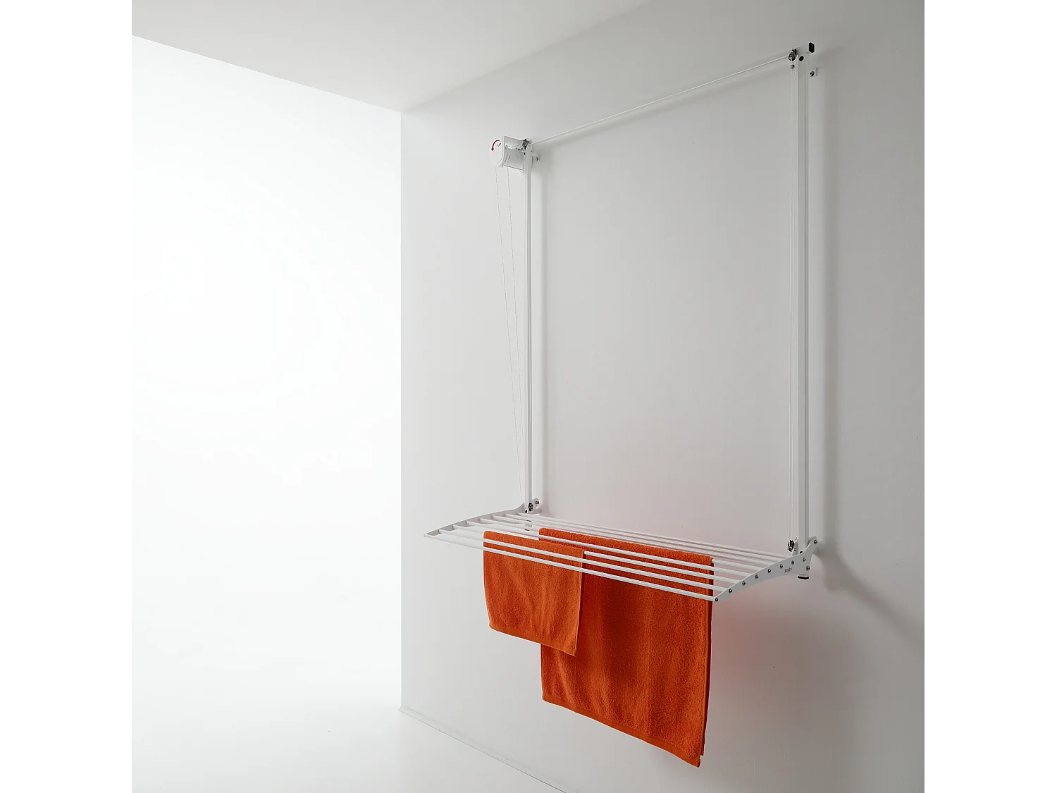 Étendoir mural repliable pratique et solide – blanc – 108x52x137 cm Wall 100