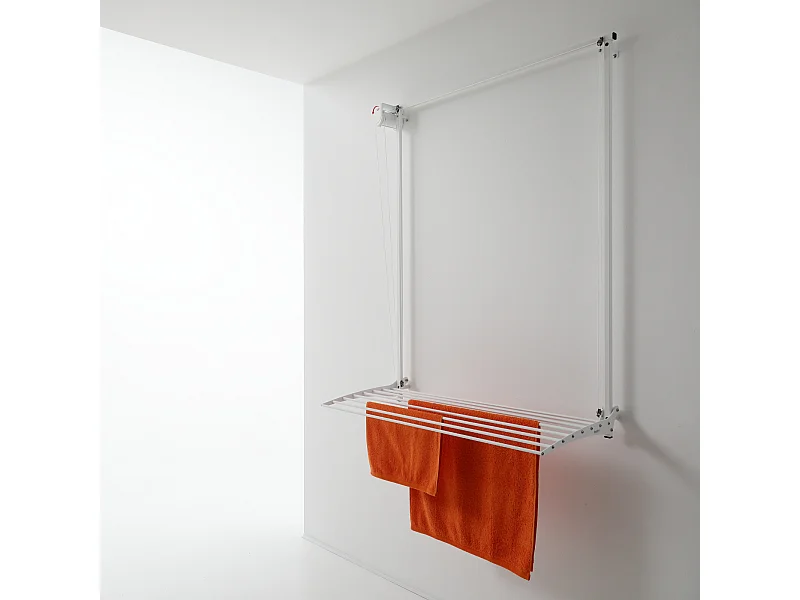 Étendoir mural repliable pratique et solide – blanc – 108x52x137 cm Wall 100