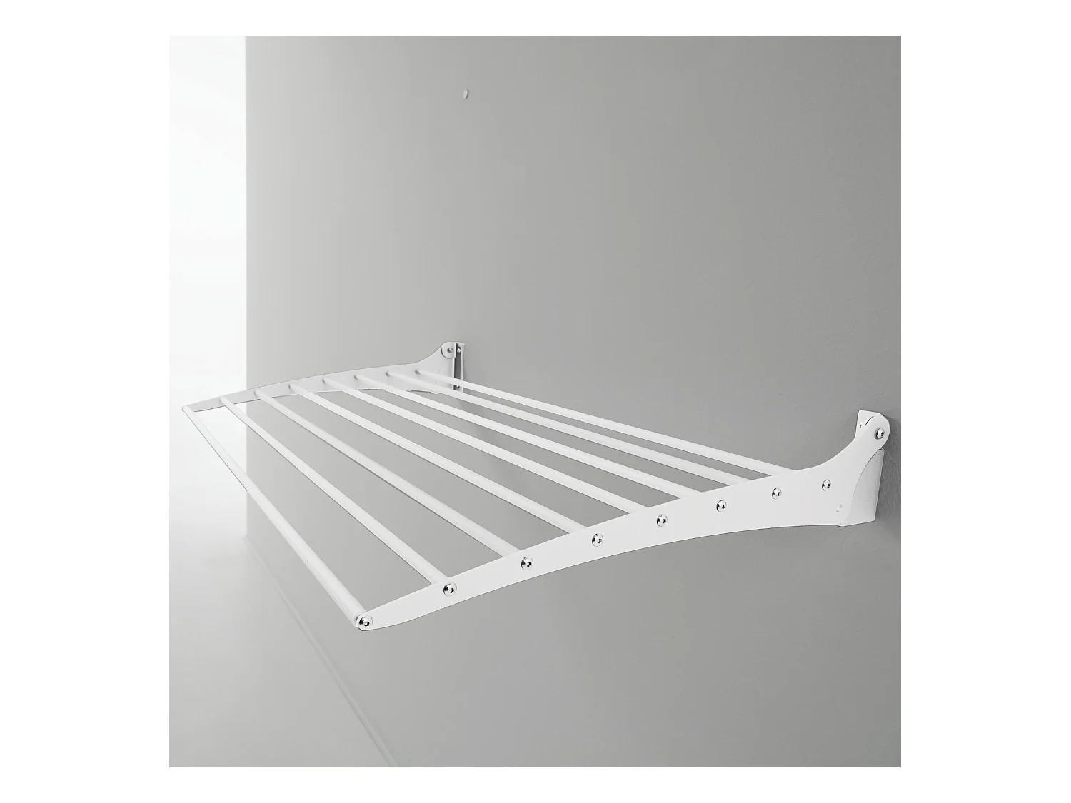 Étendoir à linge mural pour intérieur et extérieur – blanc – 116x50x10 cm Fold Down 120