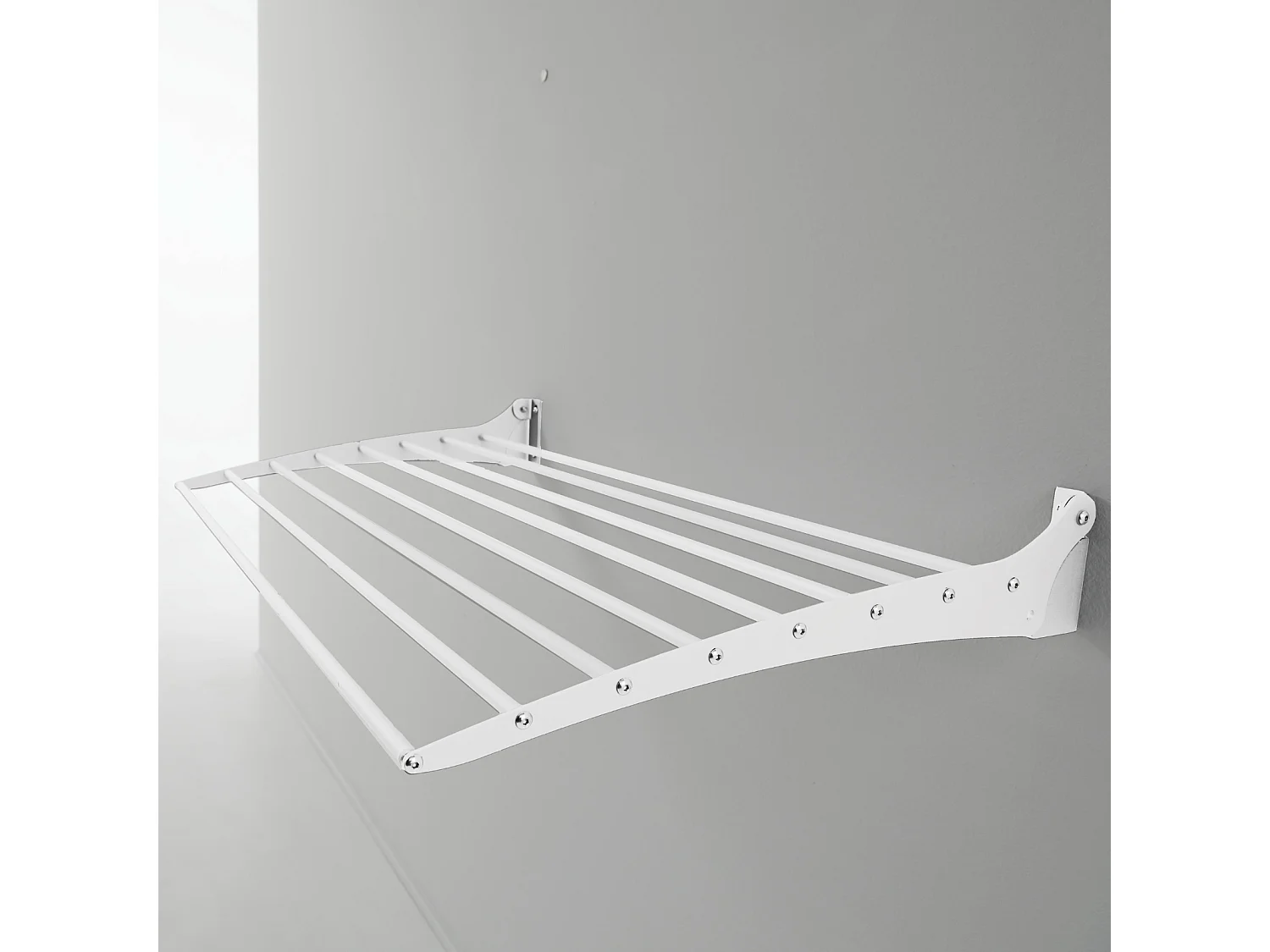 Étendoir à linge mural pour intérieur et extérieur – blanc – 116x50x10 cm Fold Down 120