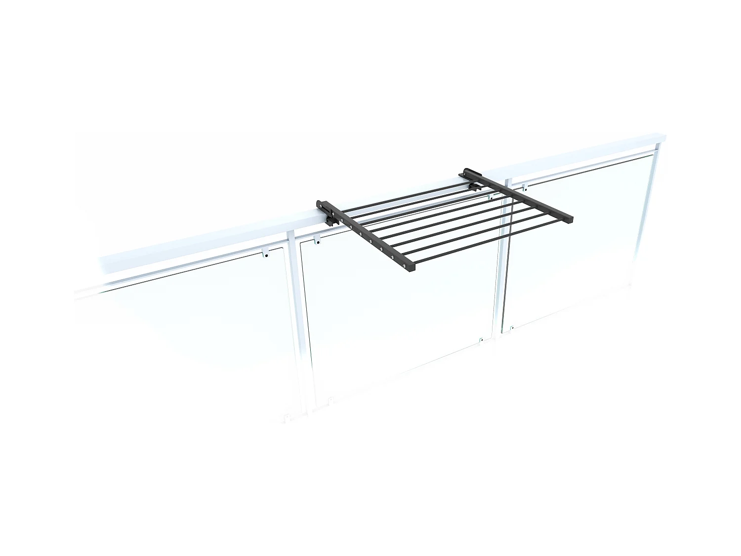 Étendoir balcon pliable et inclinable aluminium résistant – antracite – 62x63x8 cm DUO