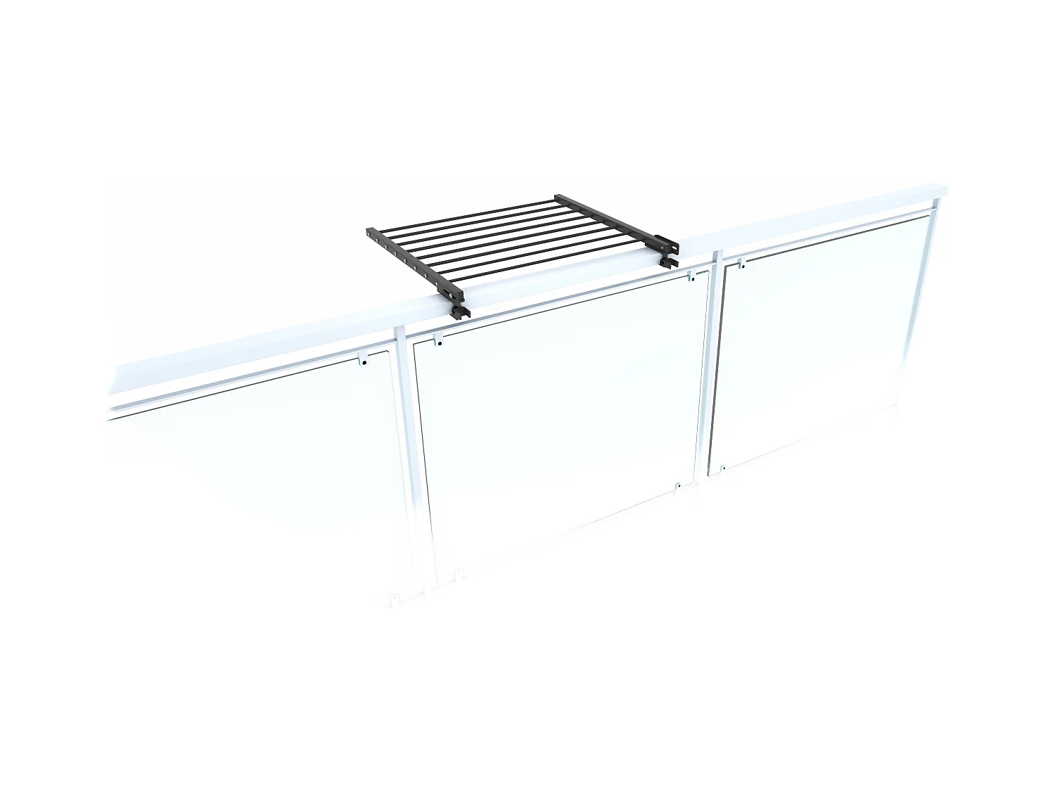 Étendoir balcon pliable et inclinable aluminium résistant – antracite – 62x63x8 cm DUO