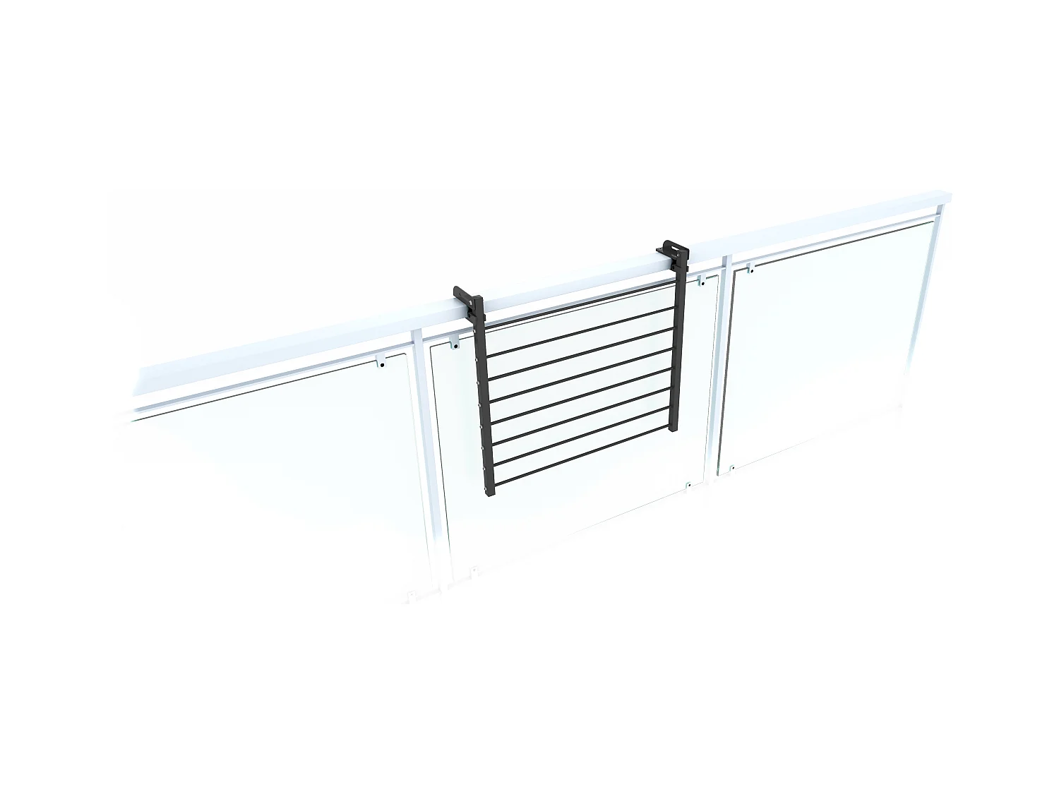 Étendoir balcon pliable et inclinable aluminium résistant – antracite – 62x63x8 cm DUO