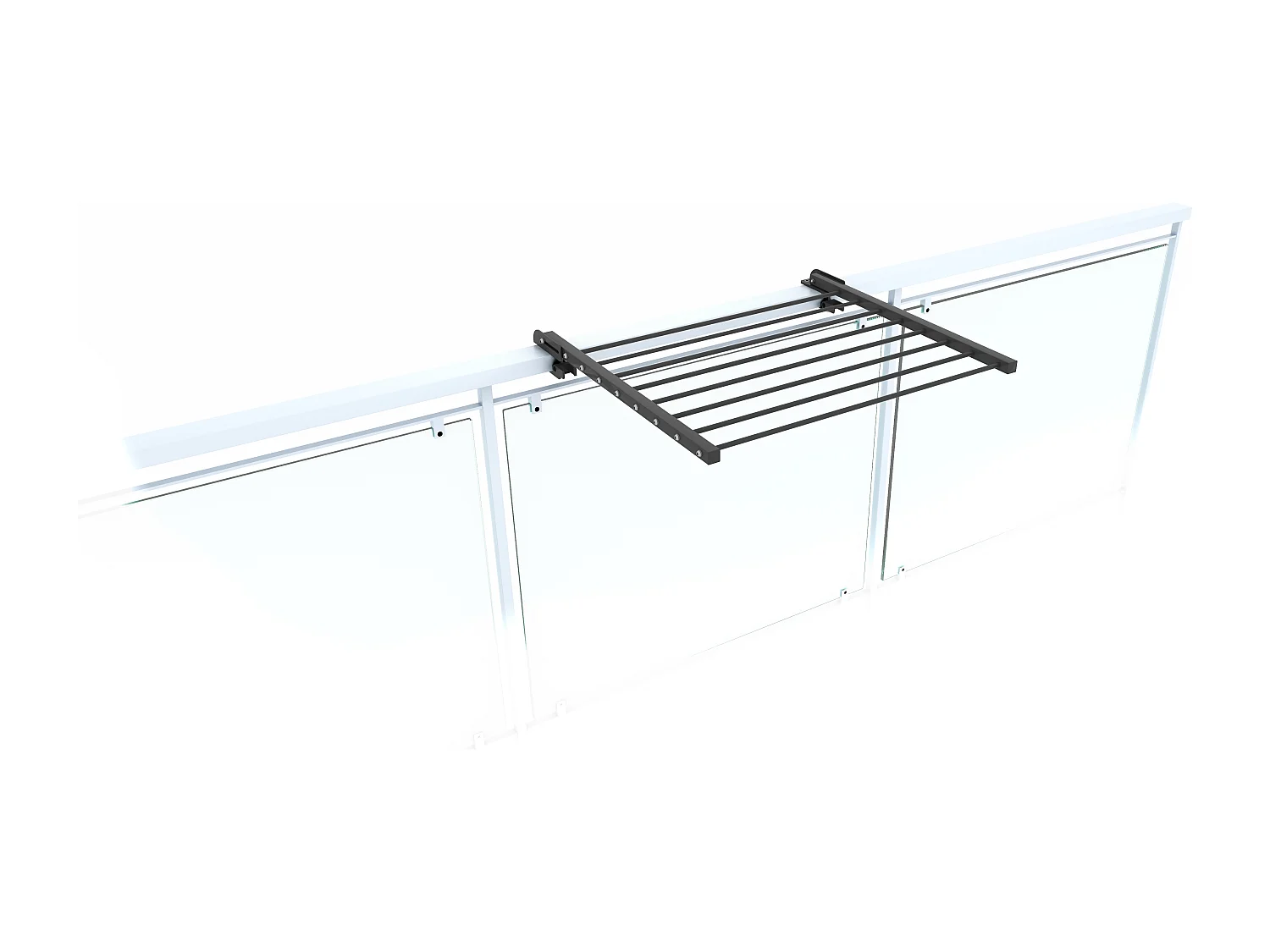 Étendoir balcon pliable et inclinable aluminium résistant – antracite – 62x63x8 cm DUO