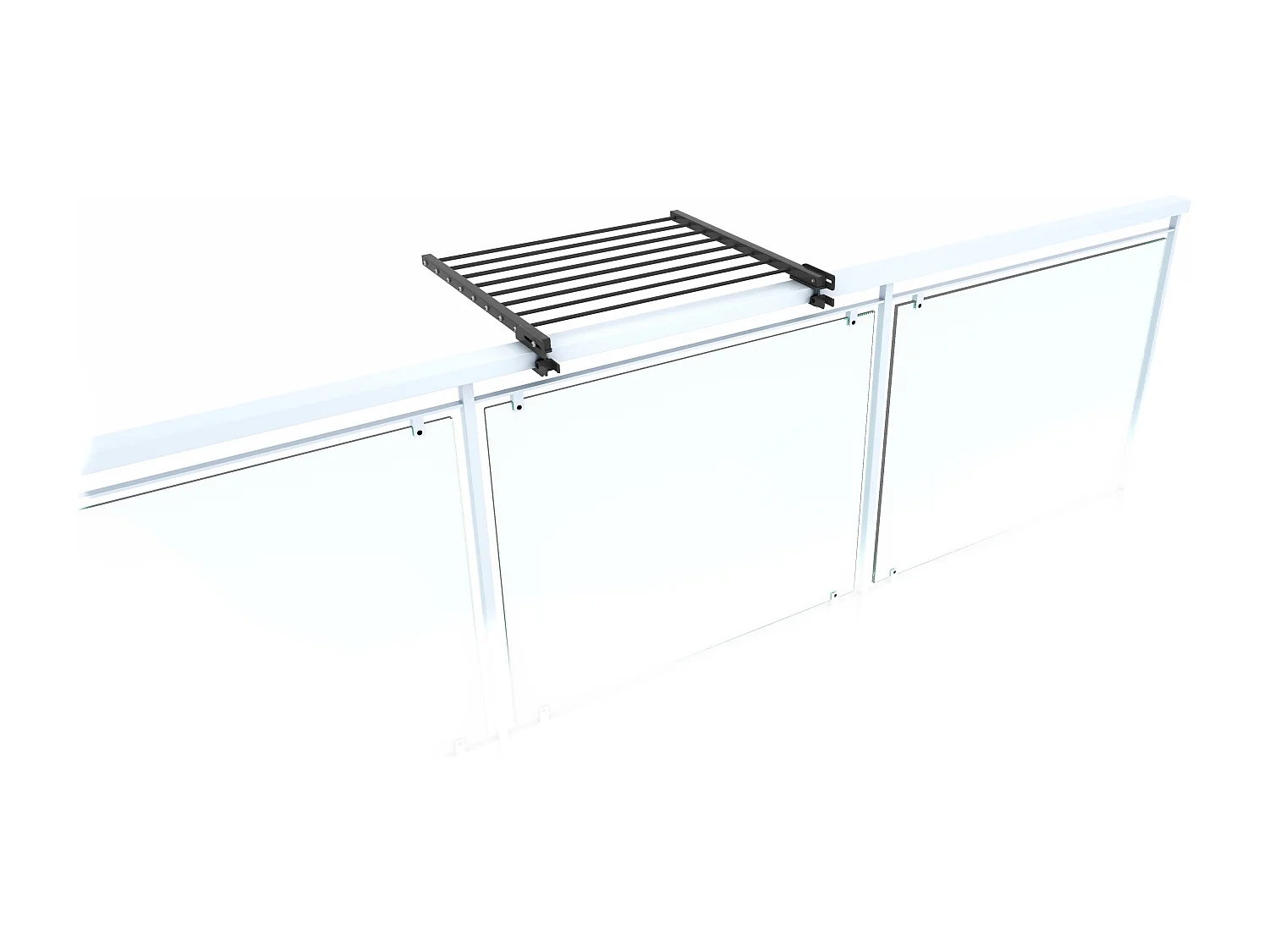 Étendoir balcon pliable et inclinable aluminium résistant – antracite – 62x63x8 cm DUO