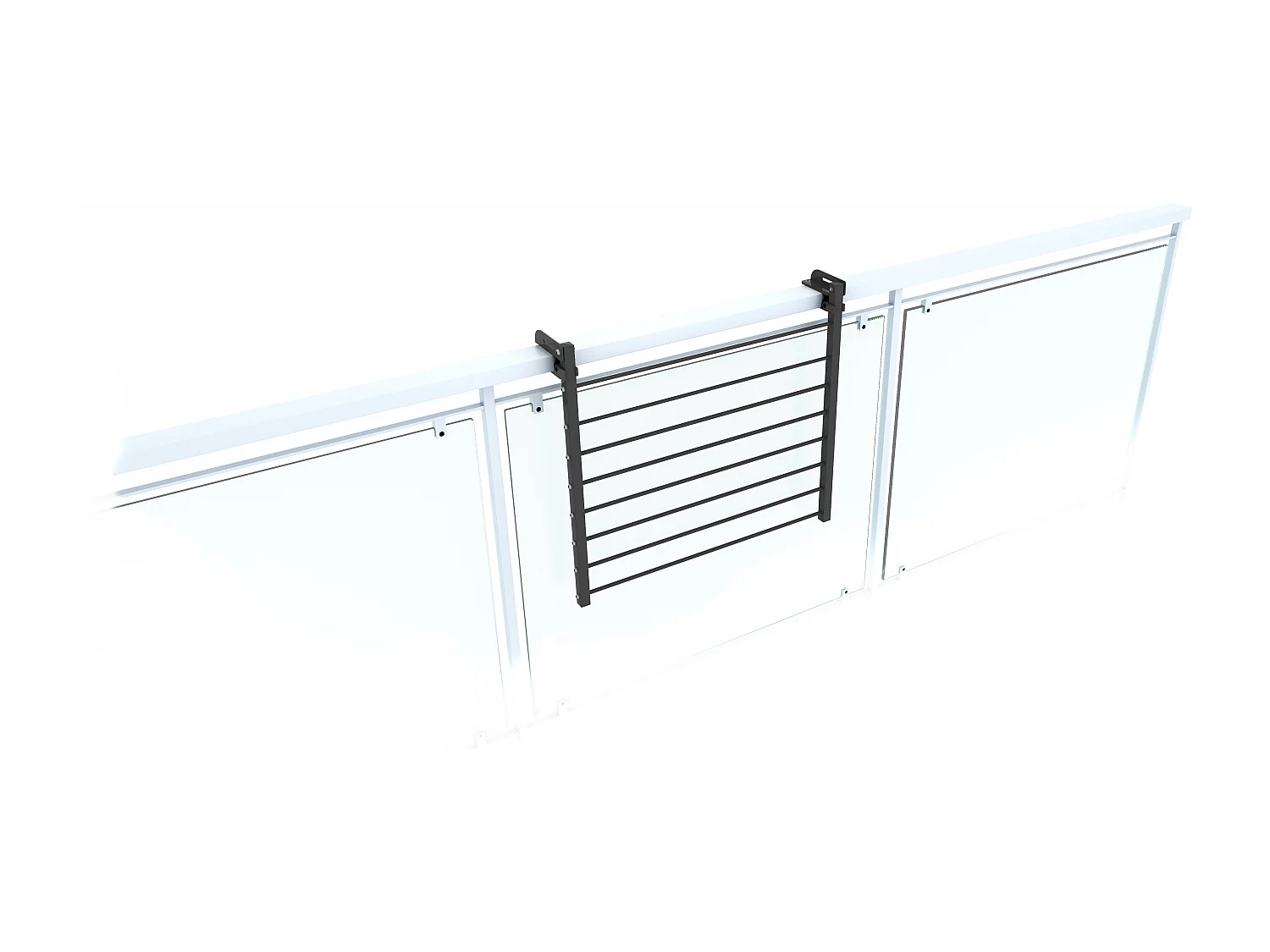 Étendoir balcon pliable et inclinable aluminium résistant – antracite – 62x63x8 cm DUO