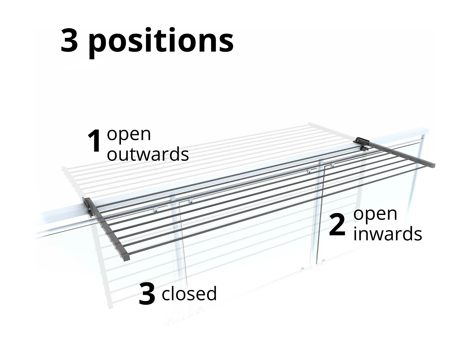 Étendoir balcon pliable et inclinable aluminium résistant – antracite – 62x63x8 cm DUO