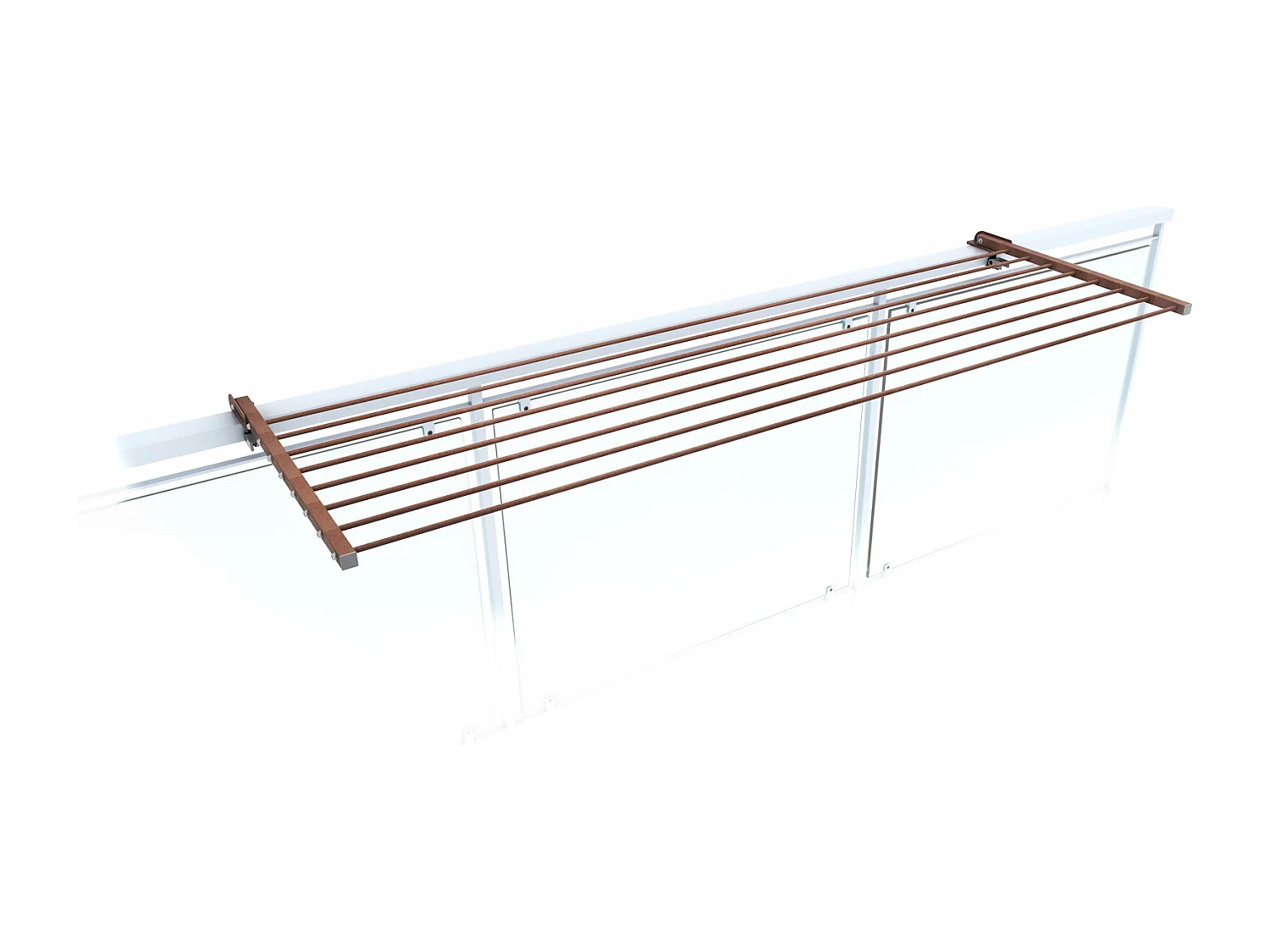 Étendoir balcon pliable et inclinable anti-rouille – corten – 162x63x8 cm DUO
