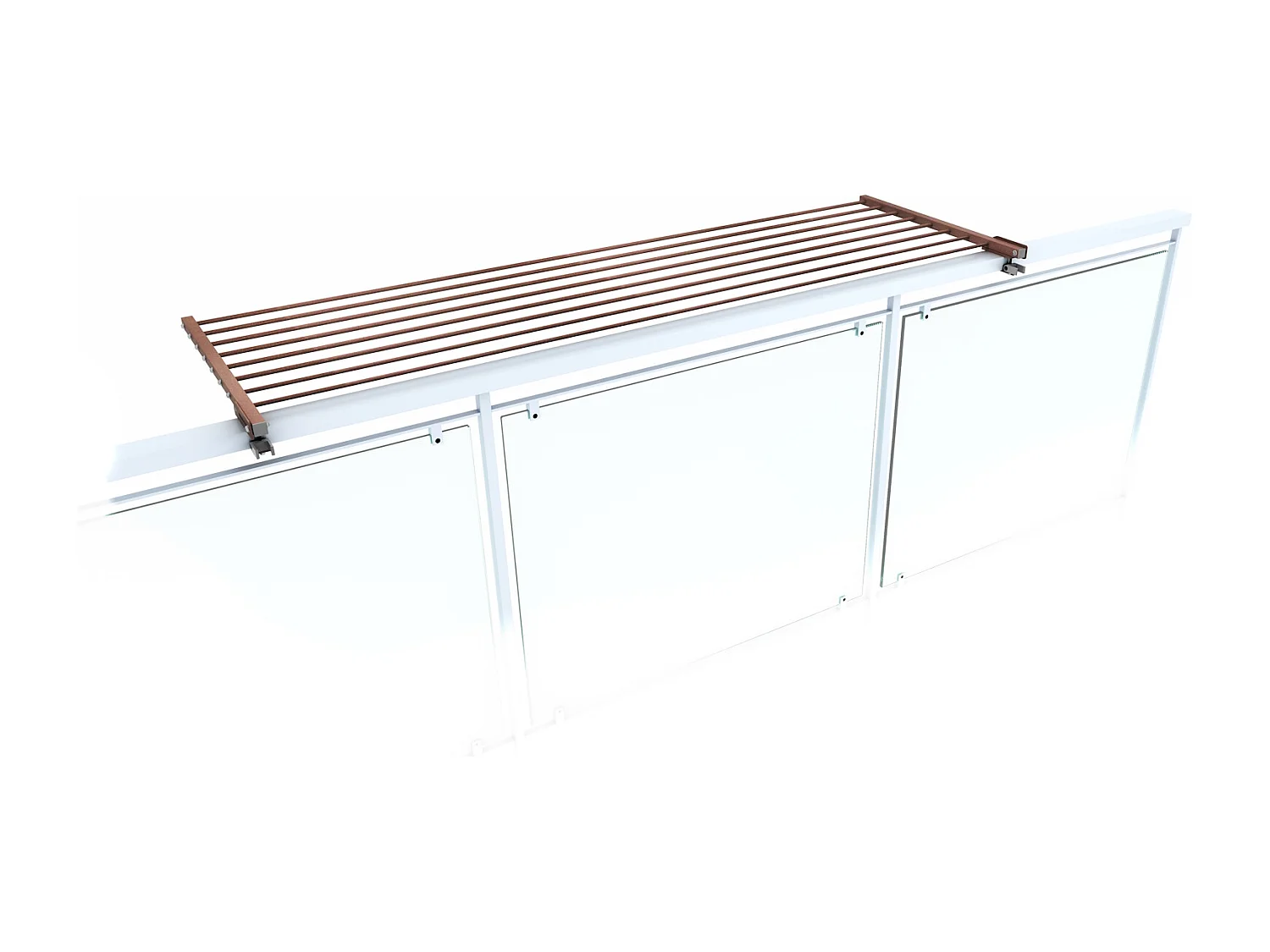 Étendoir balcon pliable et inclinable anti-rouille – corten – 162x63x8 cm DUO