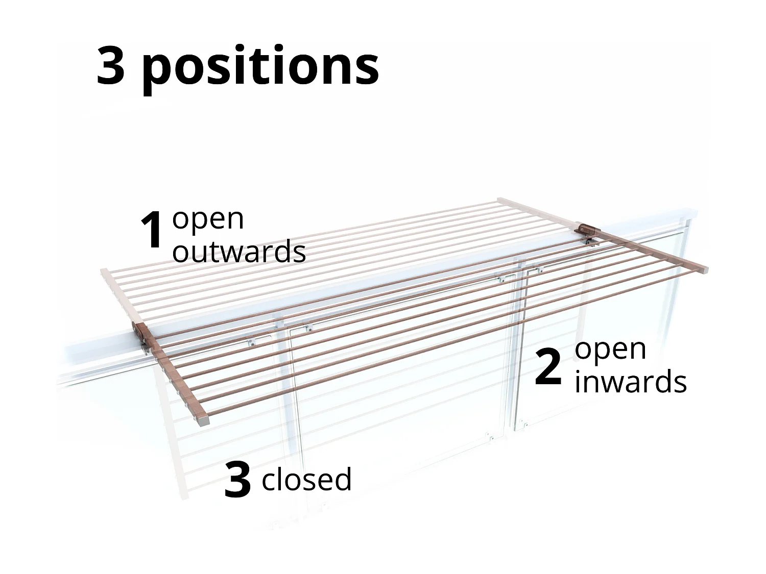 Étendoir balcon pliable et inclinable anti-rouille – corten – 162x63x8 cm DUO