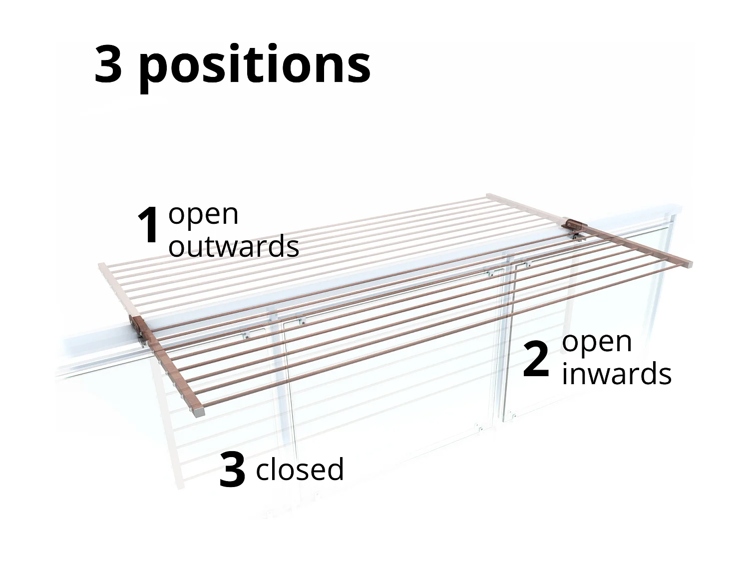 Étendoir balcon pliable et inclinable anti-rouille – corten – 162x63x8 cm DUO