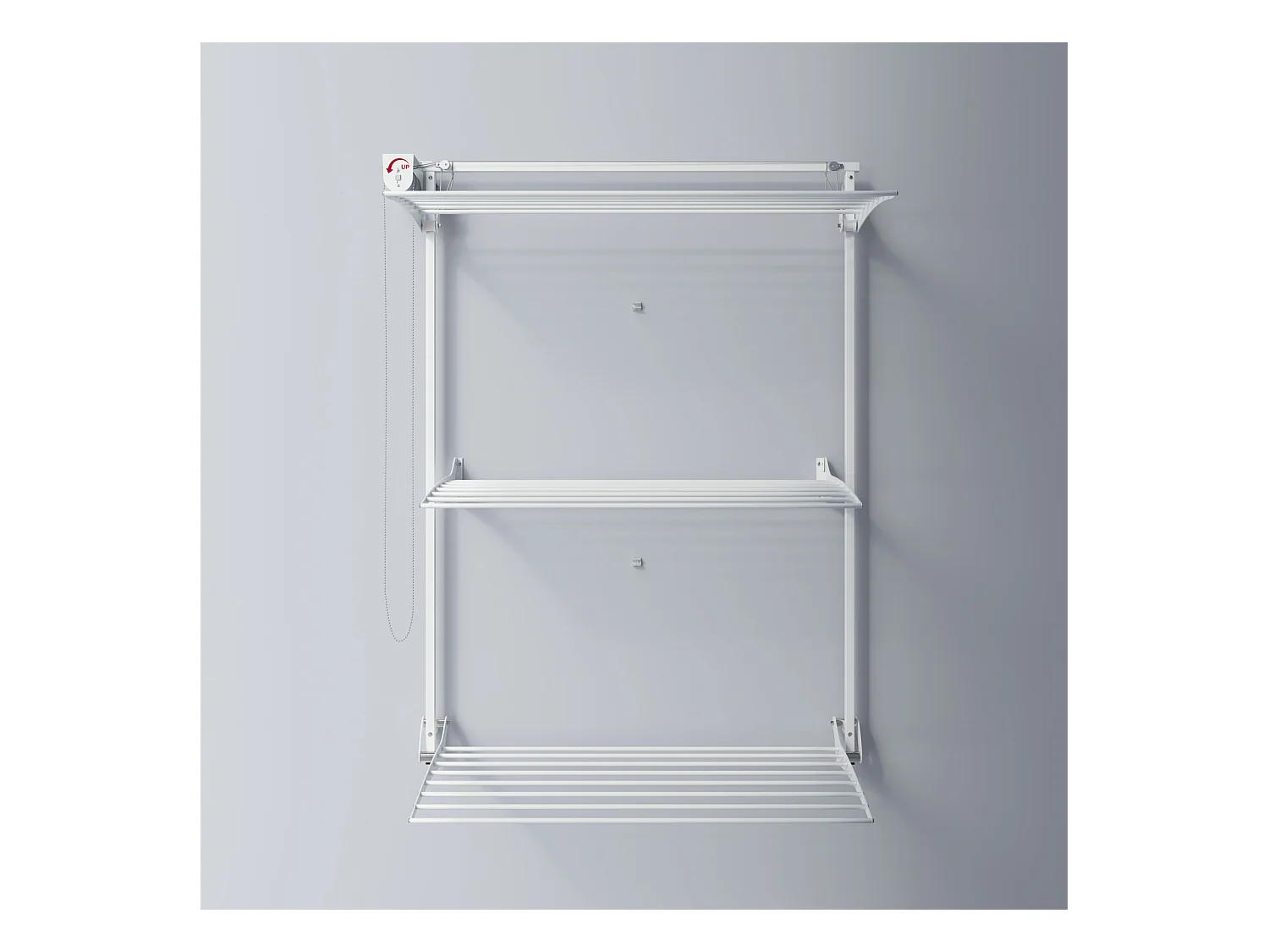 Étendoir mural 3 grilles aluminium résistant – blanc – 108x52x137 cm Tower