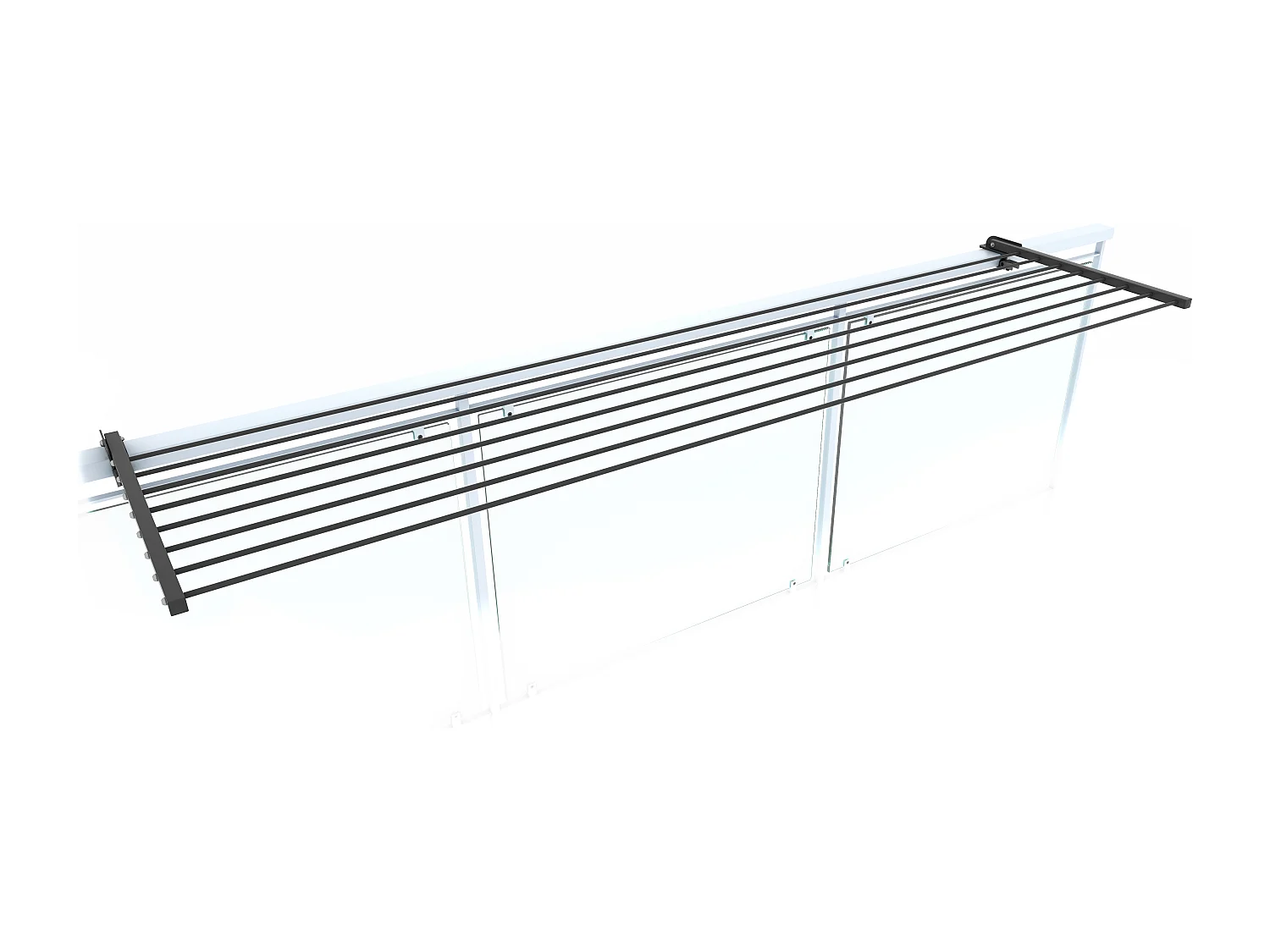 Étendoir balcon pliable et inclinable anti-rouille – antracite – 162x63x8 cm DUO
