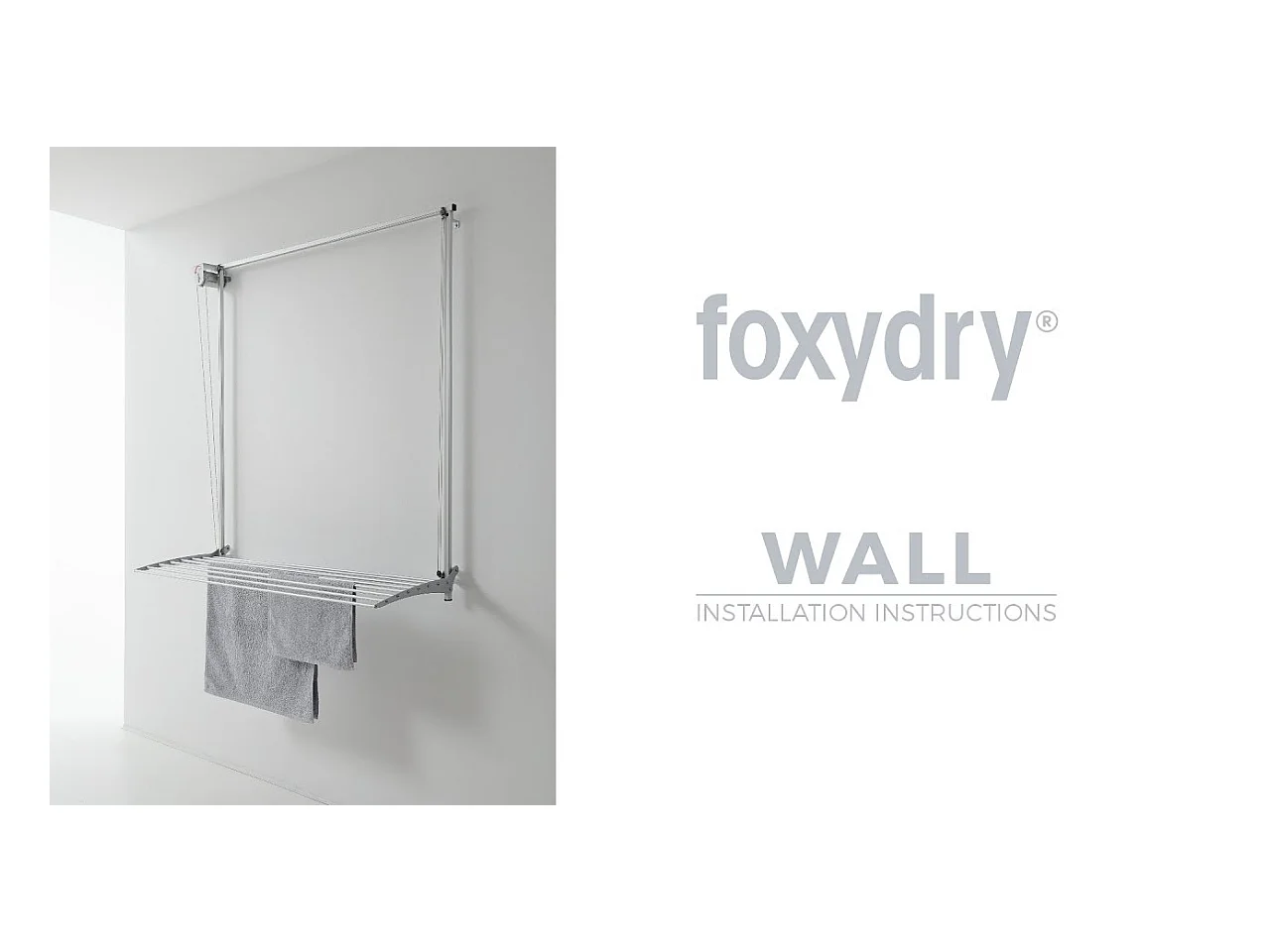 Étendoir mural pour intérieur et extérieur, durable – blanc – 152x52x137 cm Wall 150