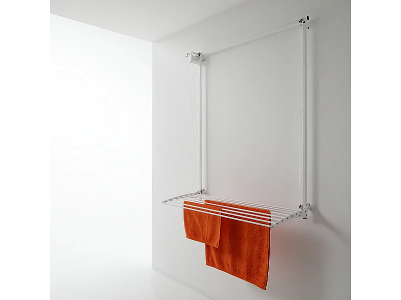 Étendoir mural pour intérieur et extérieur, durable – blanc – 152x52x137 cm Wall 150