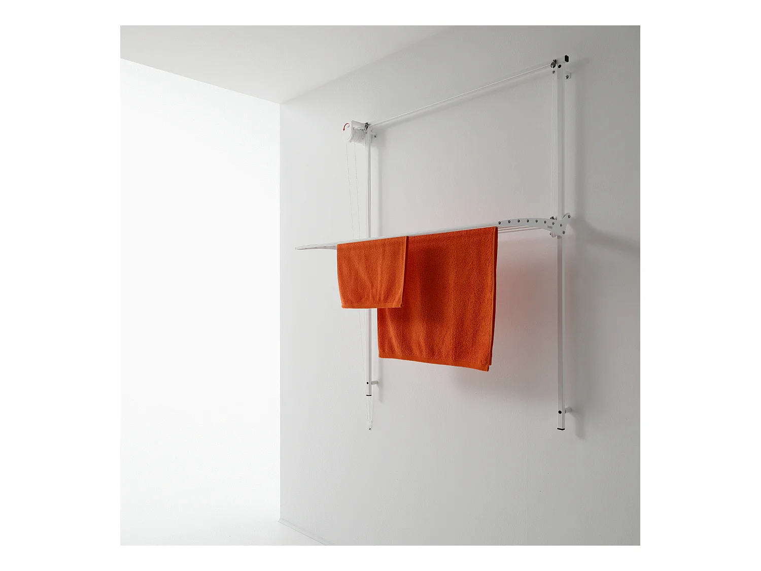 Étendoir mural repliable pratique et solide – blanc – 88x52x137 cm Wall 80