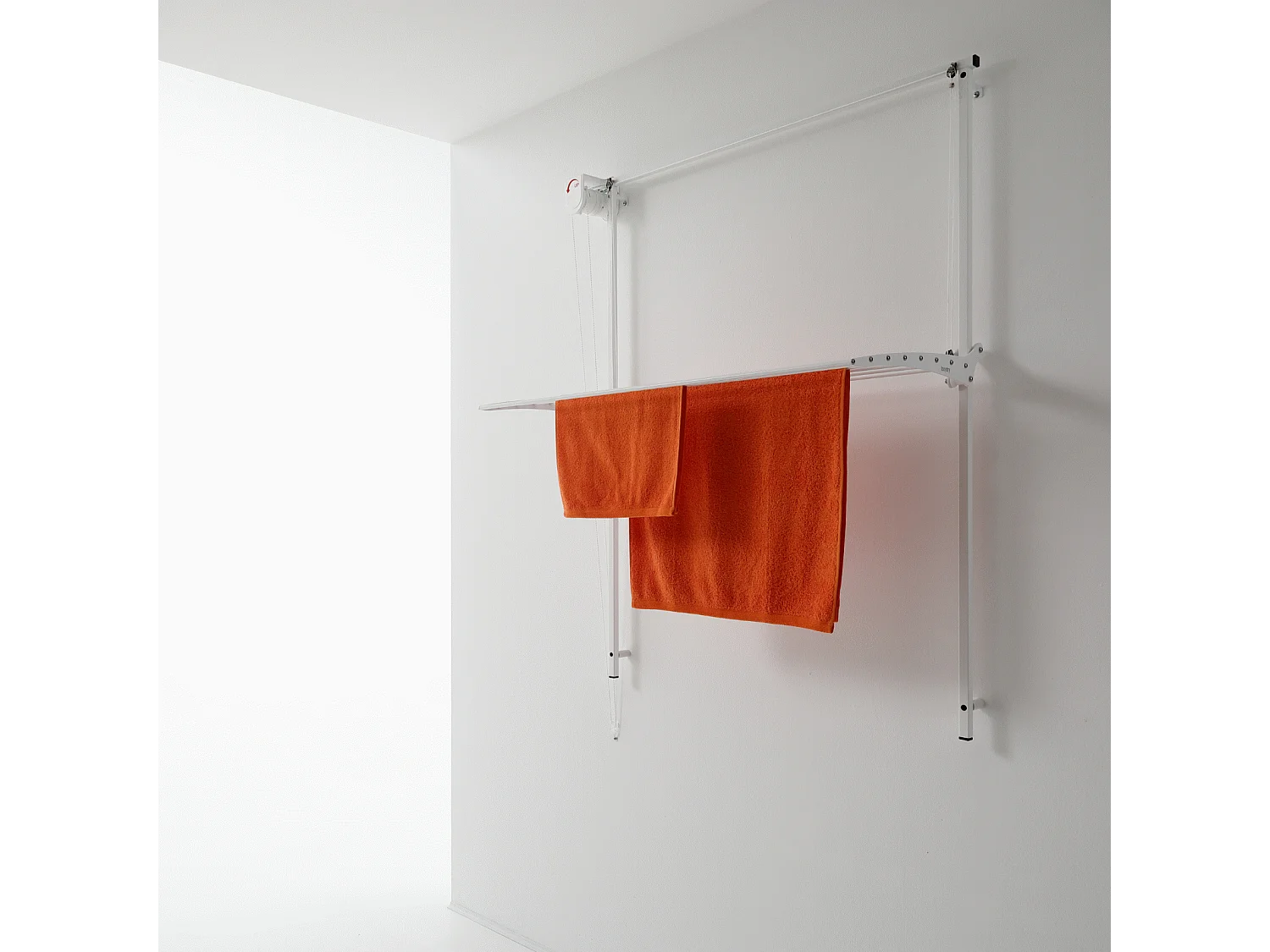 Étendoir mural repliable pratique et solide – blanc – 88x52x137 cm Wall 80