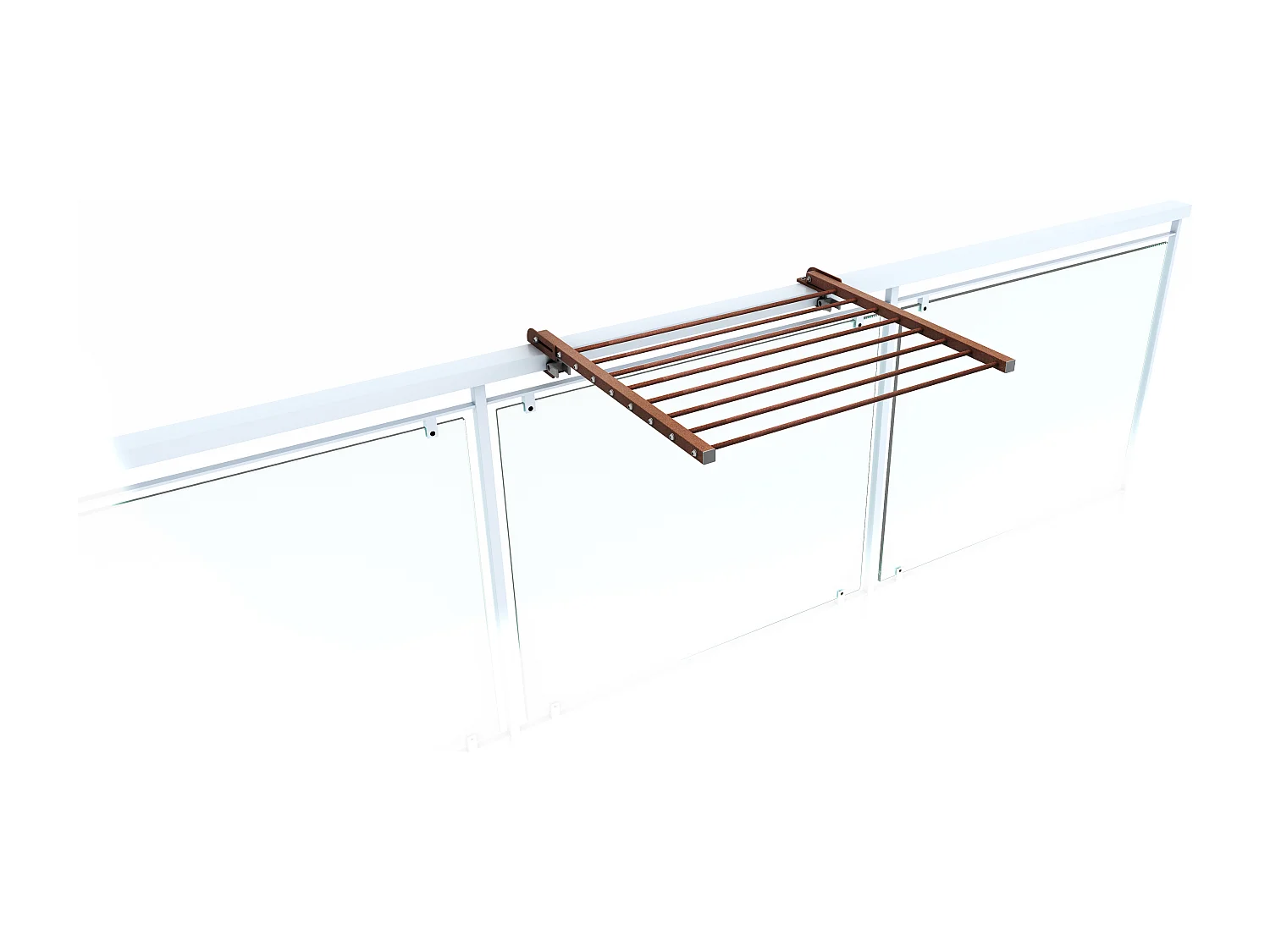 Étendoir balcon pliable et inclinable aluminium résistant – corten – 62x63x8 cm DUO