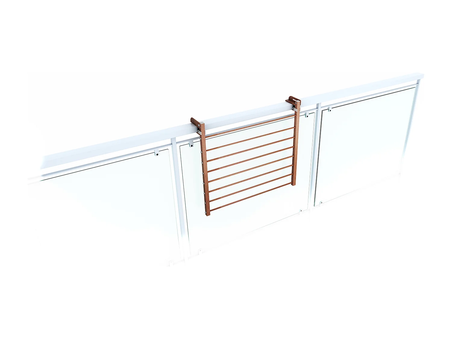 Étendoir balcon pliable et inclinable aluminium résistant – corten – 62x63x8 cm DUO