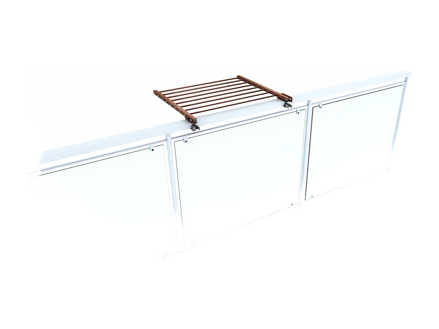 Étendoir balcon pliable et inclinable aluminium résistant – corten – 62x63x8 cm DUO