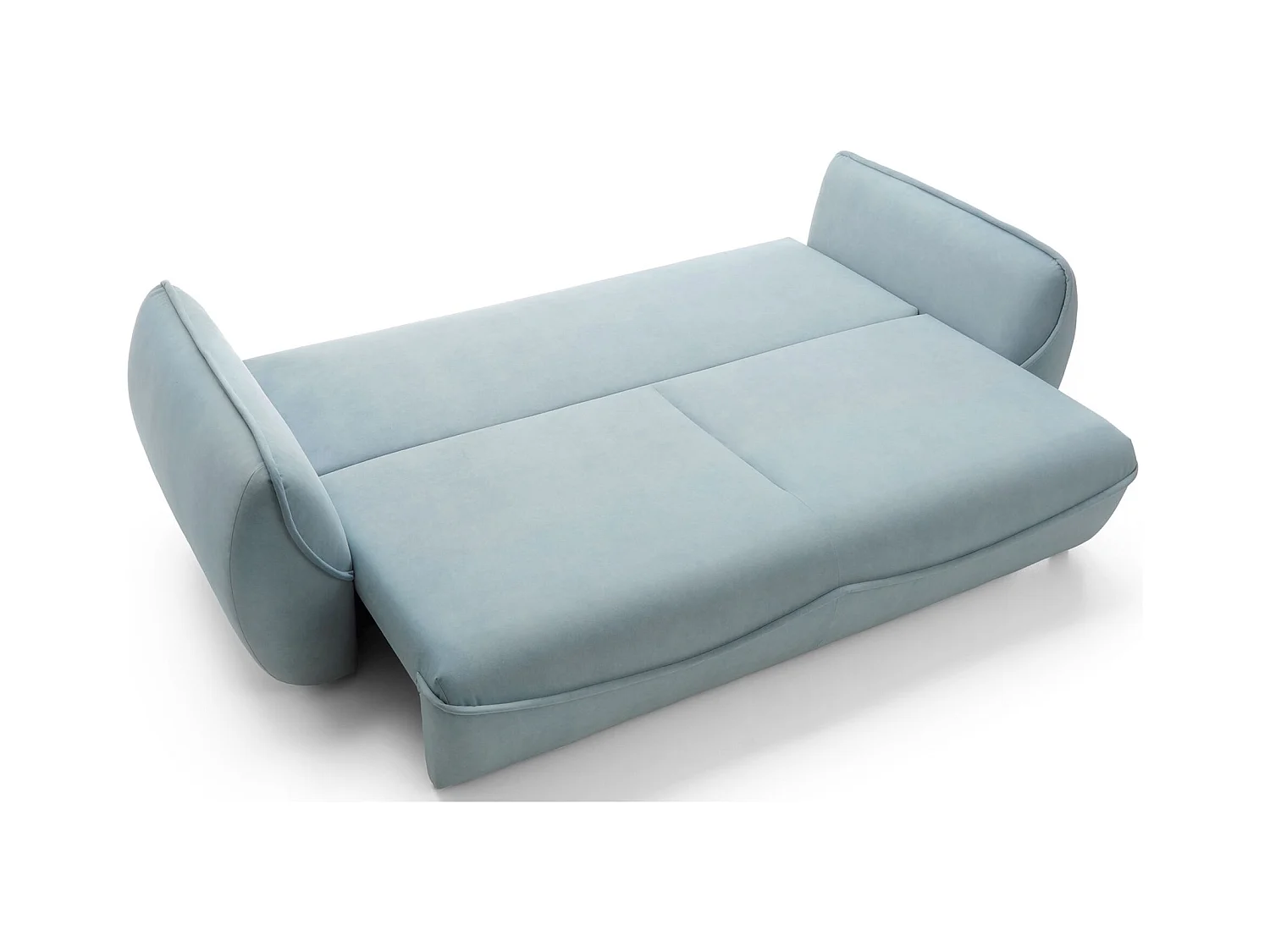 3-Sitzer Sofa - mit Schlaffunktion & Stauraum - Easy-Clean Velours - blau