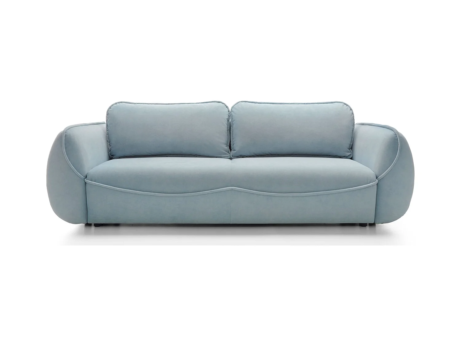 3-Sitzer Sofa - mit Schlaffunktion & Stauraum - Easy-Clean Velours - blau
