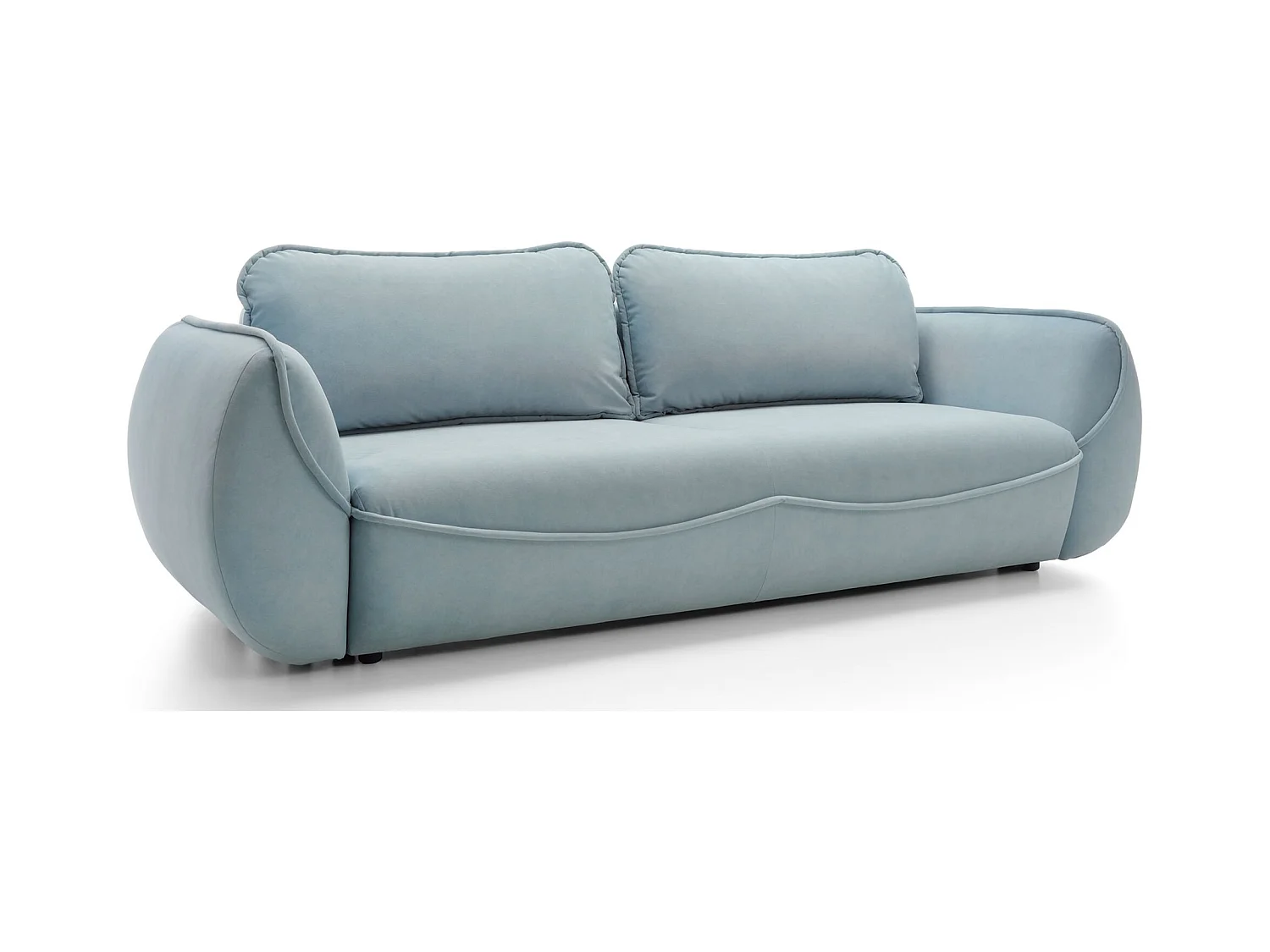 3-Sitzer Sofa - mit Schlaffunktion & Stauraum - Easy-Clean Velours - blau
