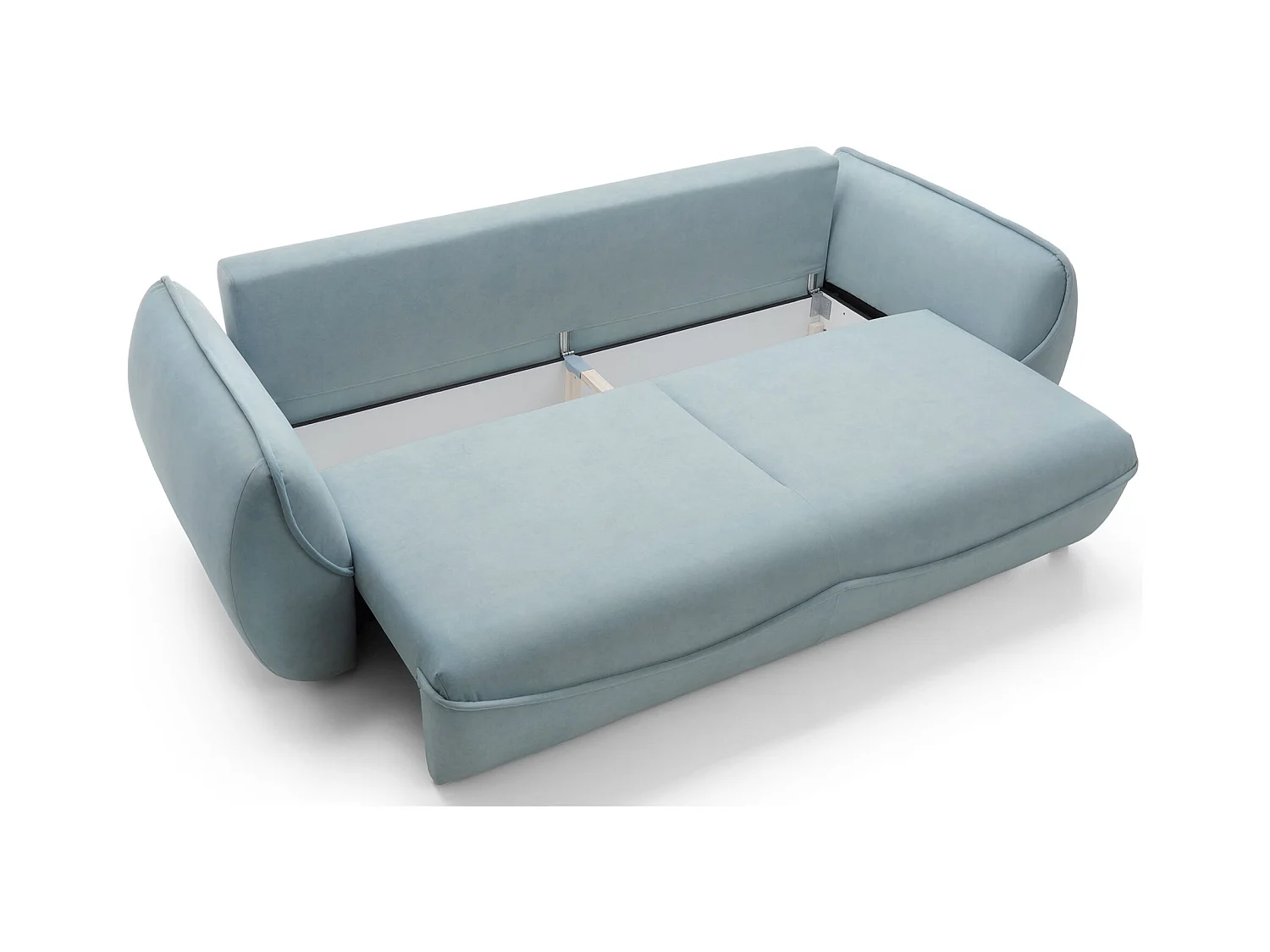 3-Sitzer Sofa - mit Schlaffunktion & Stauraum - Easy-Clean Velours - blau