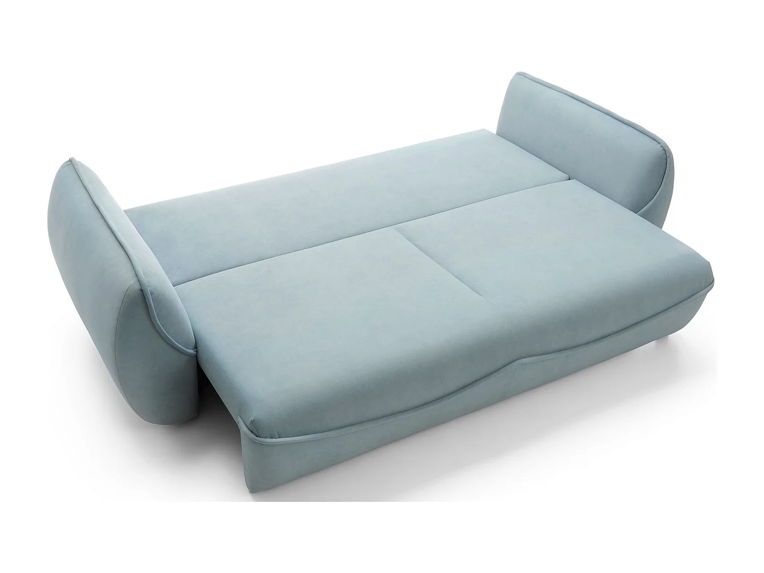 3-Sitzer Sofa - mit Schlaffunktion & Stauraum - Easy-Clean Velours - blau