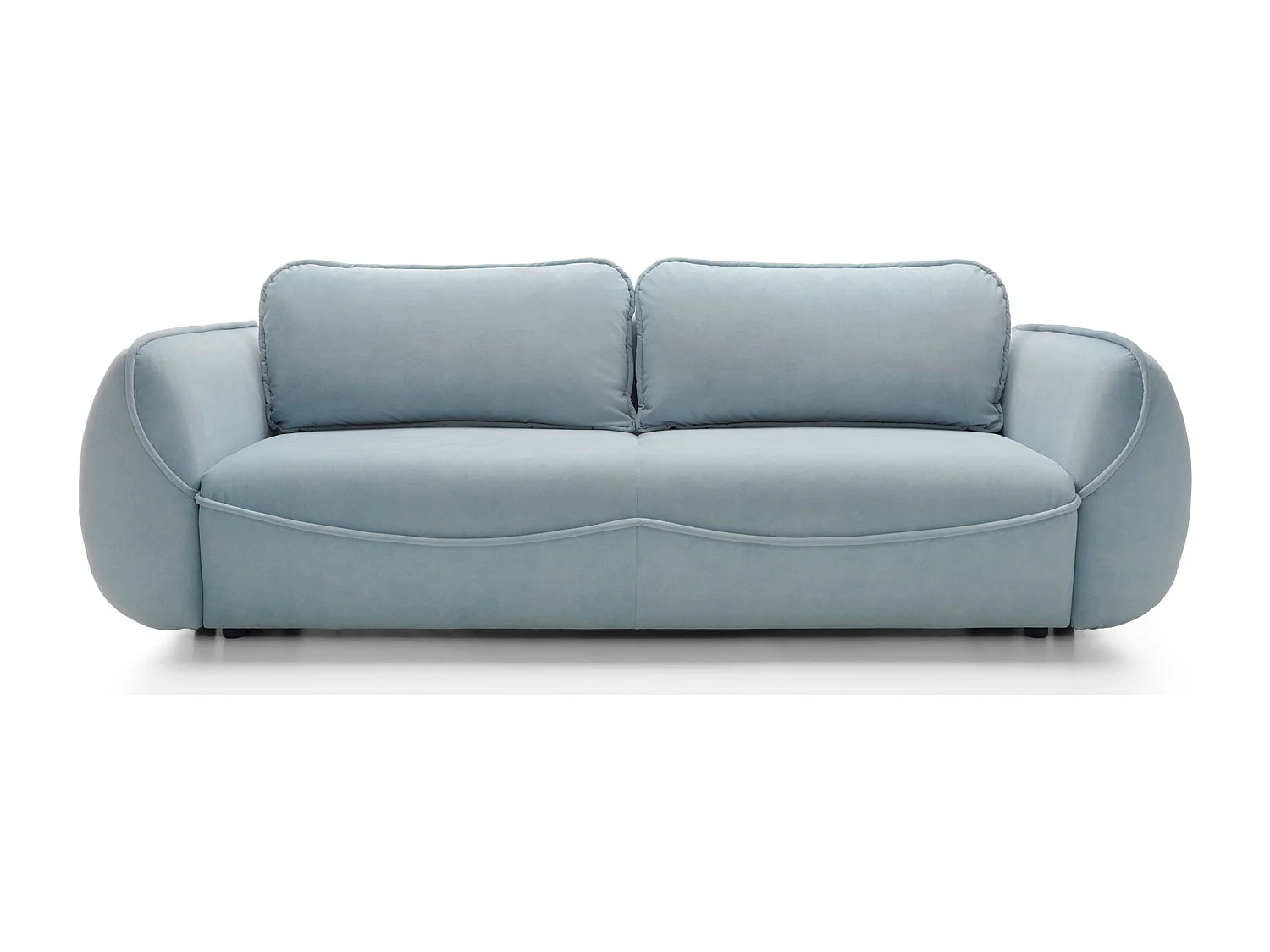 3-Sitzer Sofa - mit Schlaffunktion & Stauraum - Easy-Clean Velours - blau