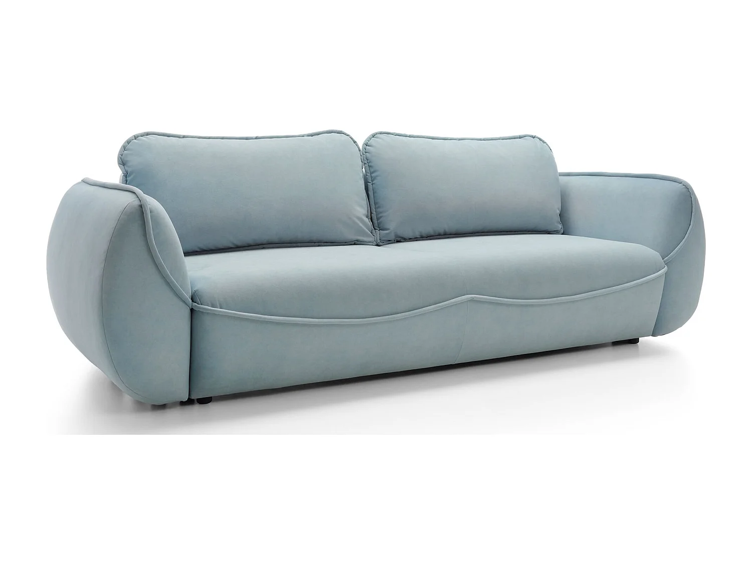 3-Sitzer Sofa - mit Schlaffunktion & Stauraum - Easy-Clean Velours - blau