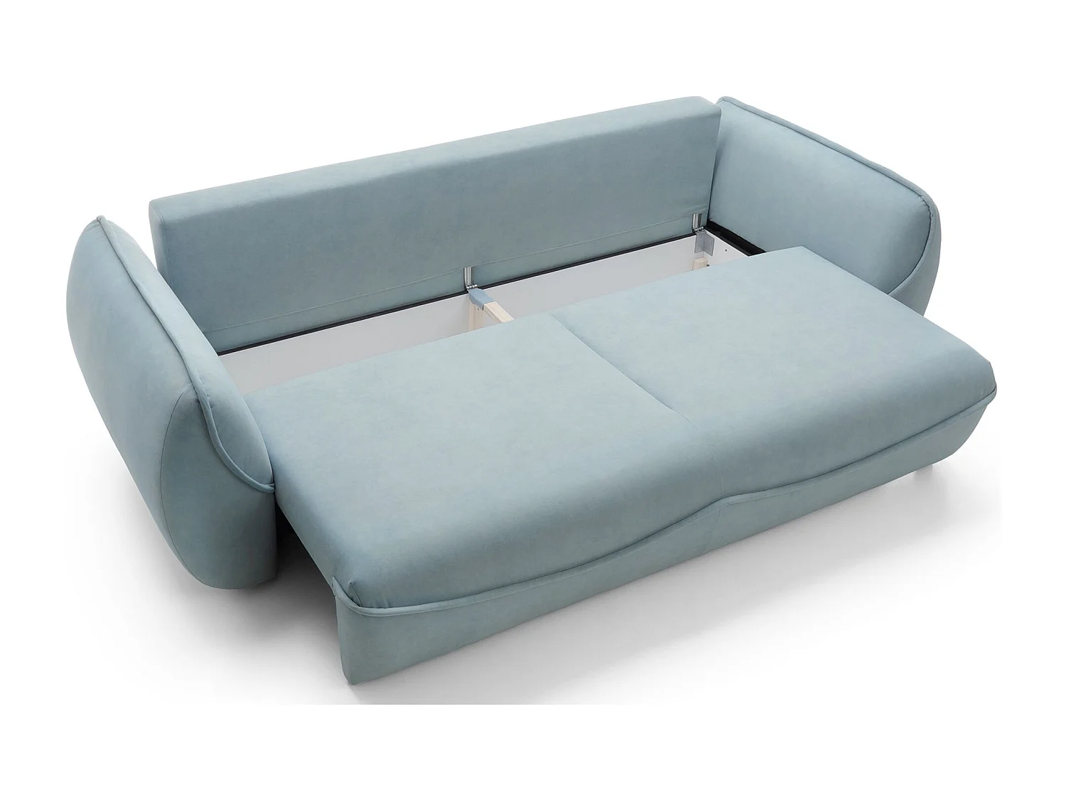 3-Sitzer Sofa - mit Schlaffunktion & Stauraum - Easy-Clean Velours - blau
