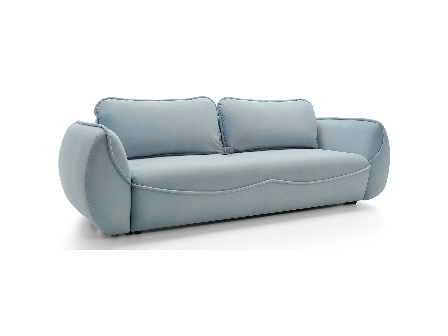 3-zits slaapbank - in blauw fluweel - CUTIE