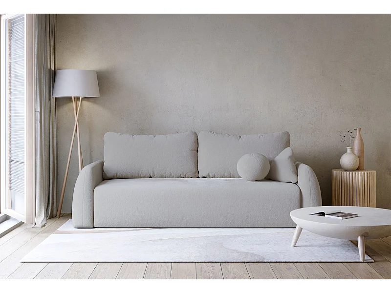 3-Sitzer Sofa - mit Schlaffunktion & Stauraum - Chenille - grau