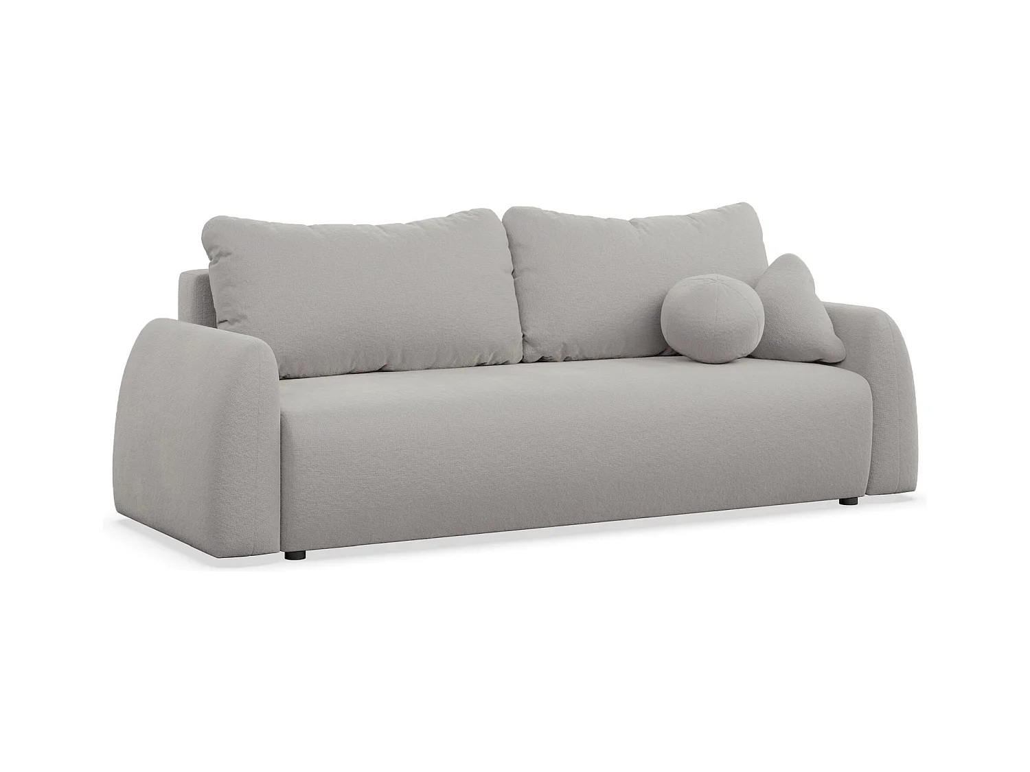 Canapé convertible 3 places - gris chenille - NUBELLE