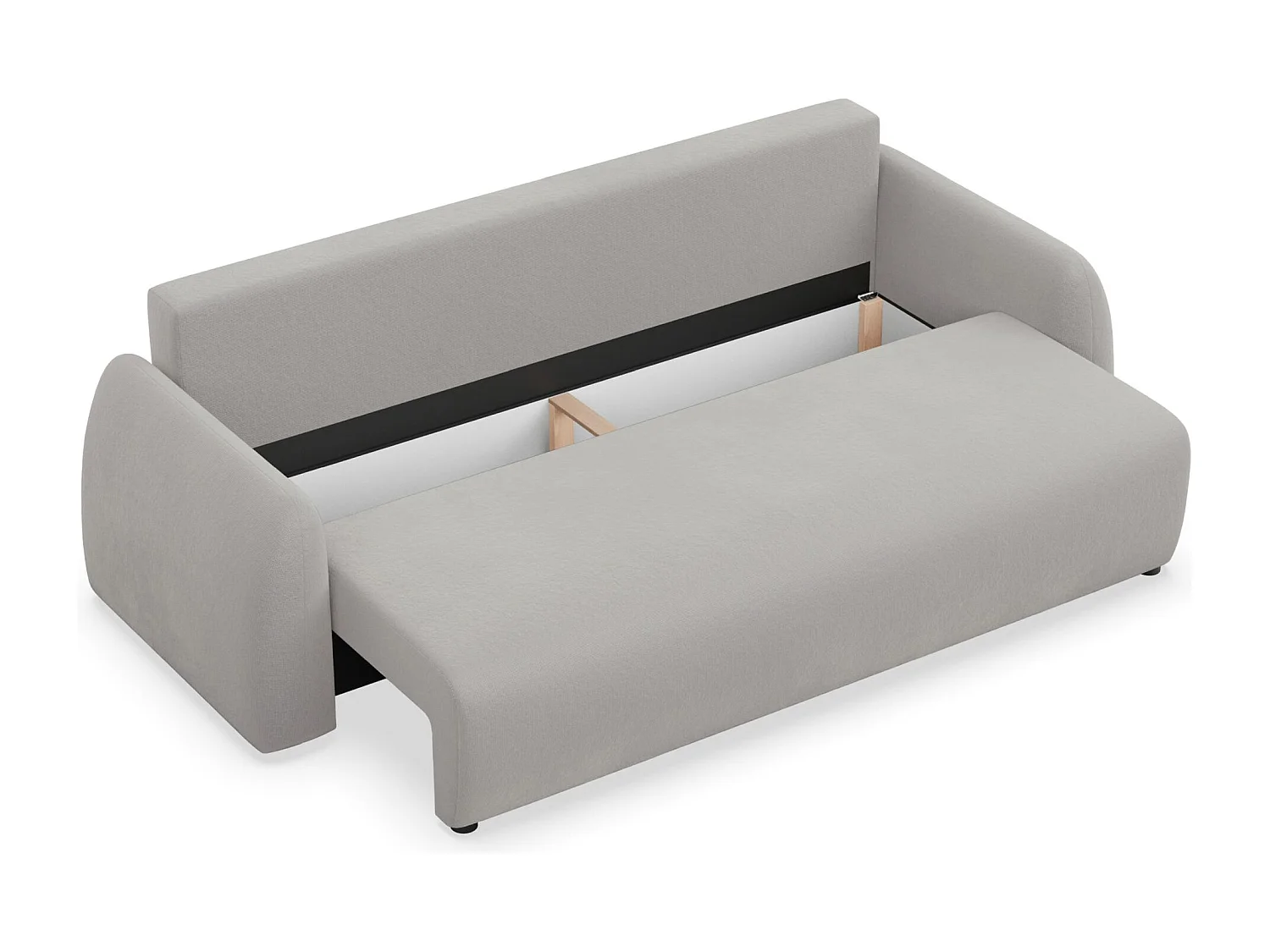 Canapé convertible 3 places - gris chenille - NUBELLE