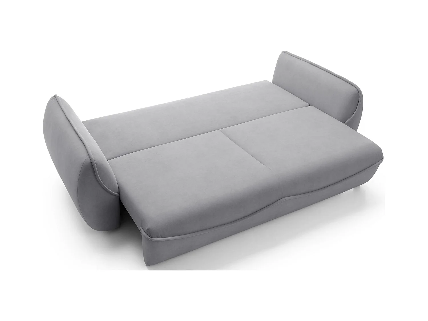 3-Sitzer Sofa - mit Schlaffunktion & Stauraum - Easy-Clean Velours - hellgrau