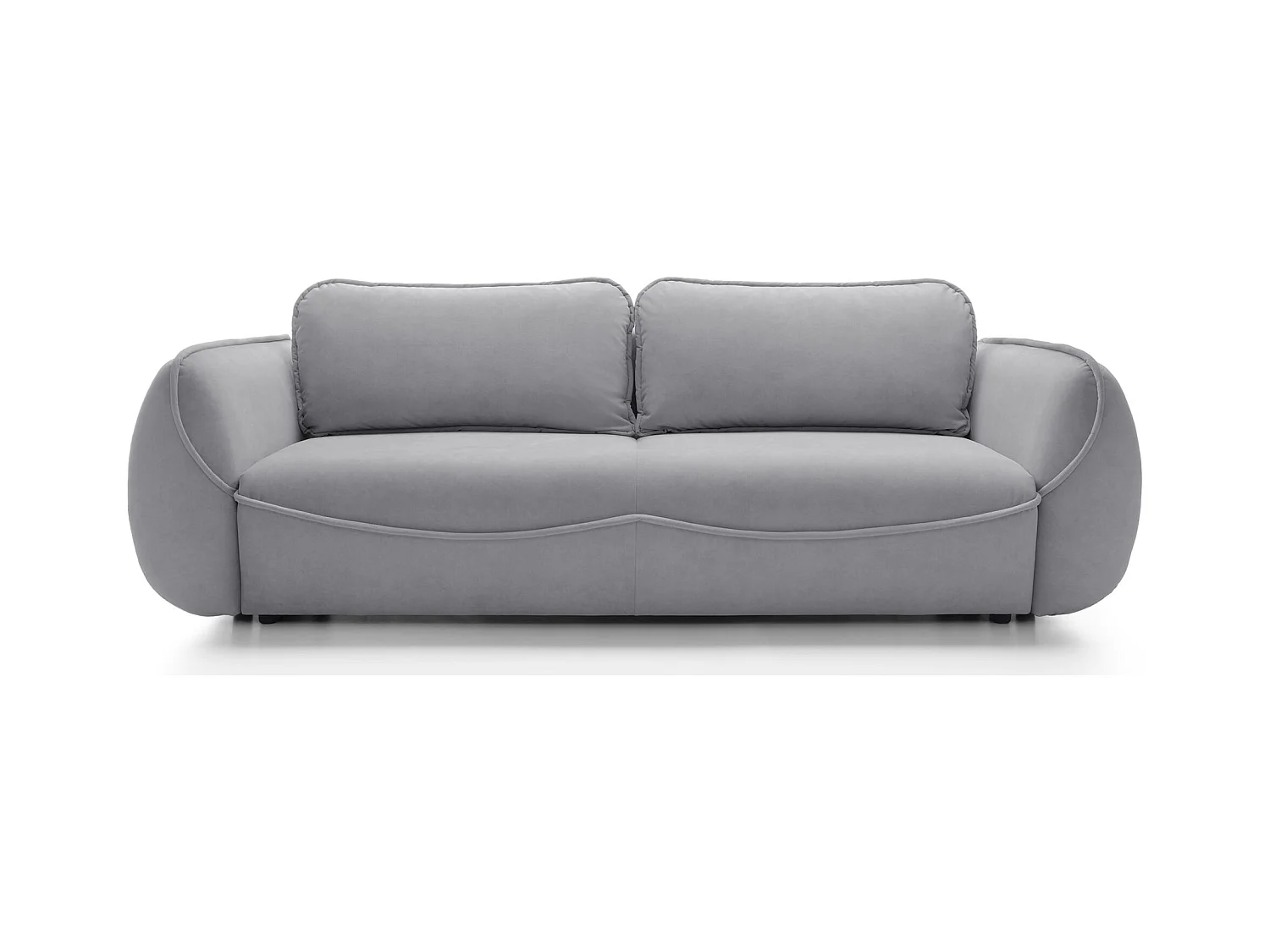 3-Sitzer Sofa - mit Schlaffunktion & Stauraum - Easy-Clean Velours - hellgrau