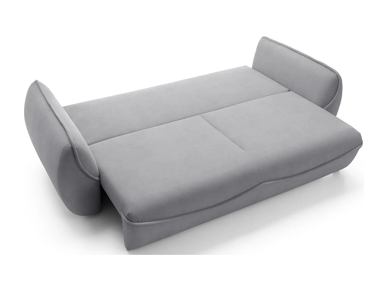 Canapé convertible 3 places - en velours gris clair - CUTIE