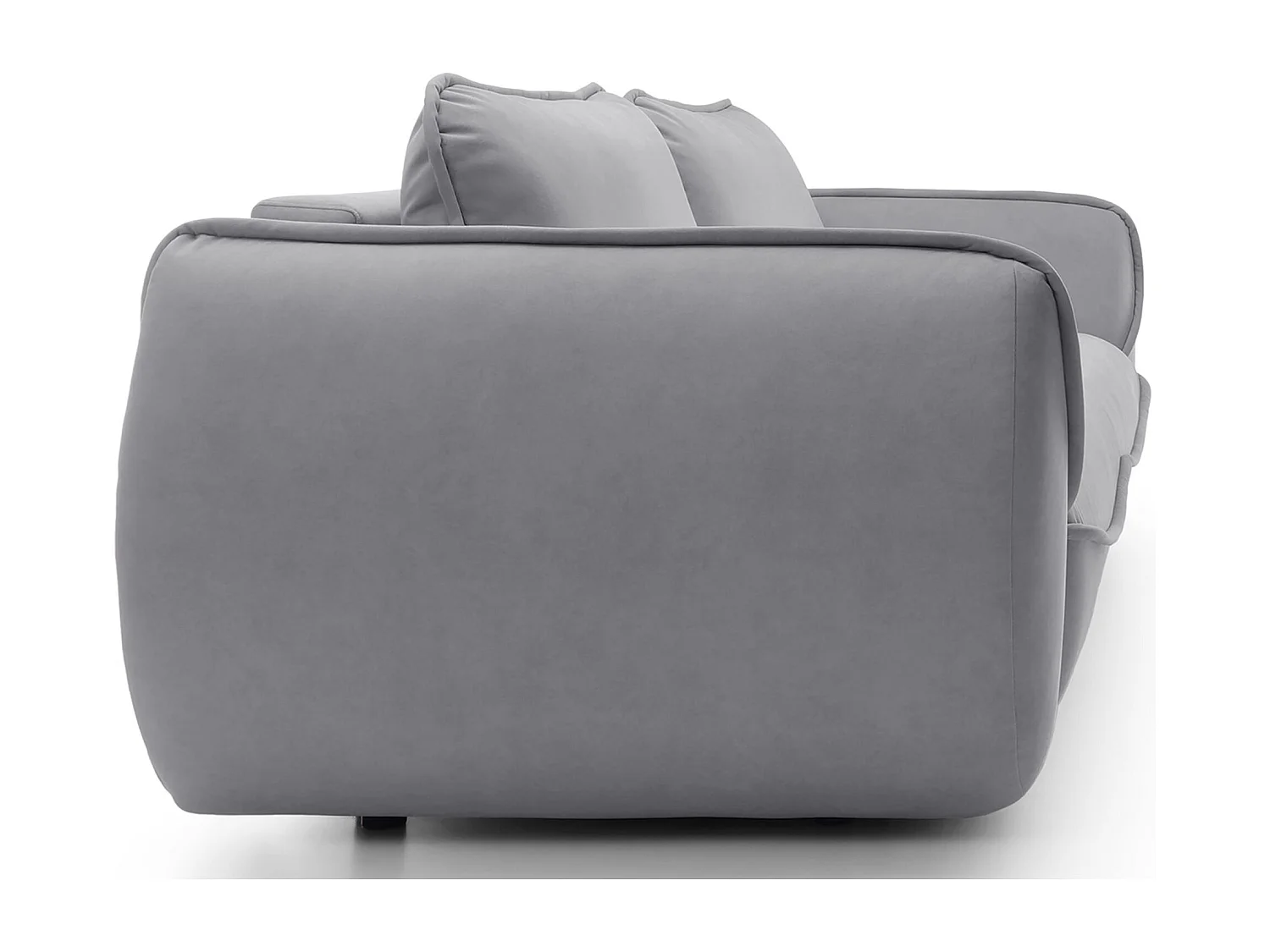 Canapé convertible 3 places - en velours gris clair - CUTIE