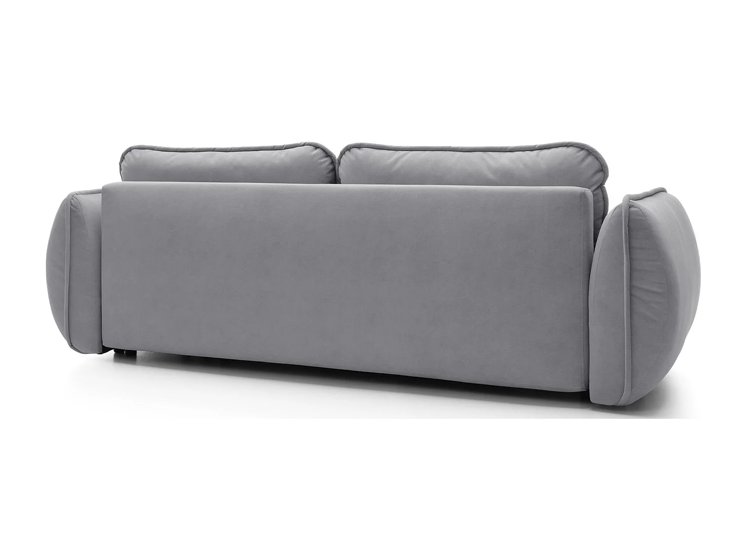 Canapé convertible 3 places - en velours gris clair - CUTIE