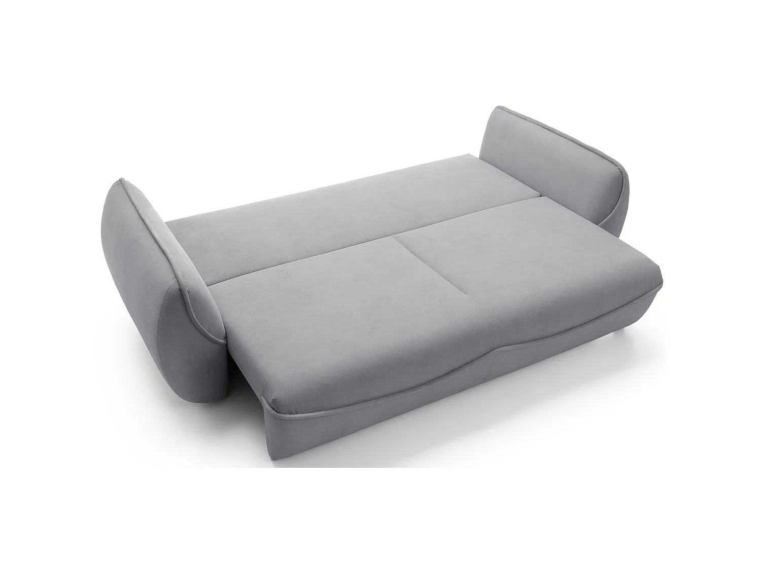 3-Sitzer Sofa - mit Schlaffunktion & Stauraum - Easy-Clean Velours - hellgrau